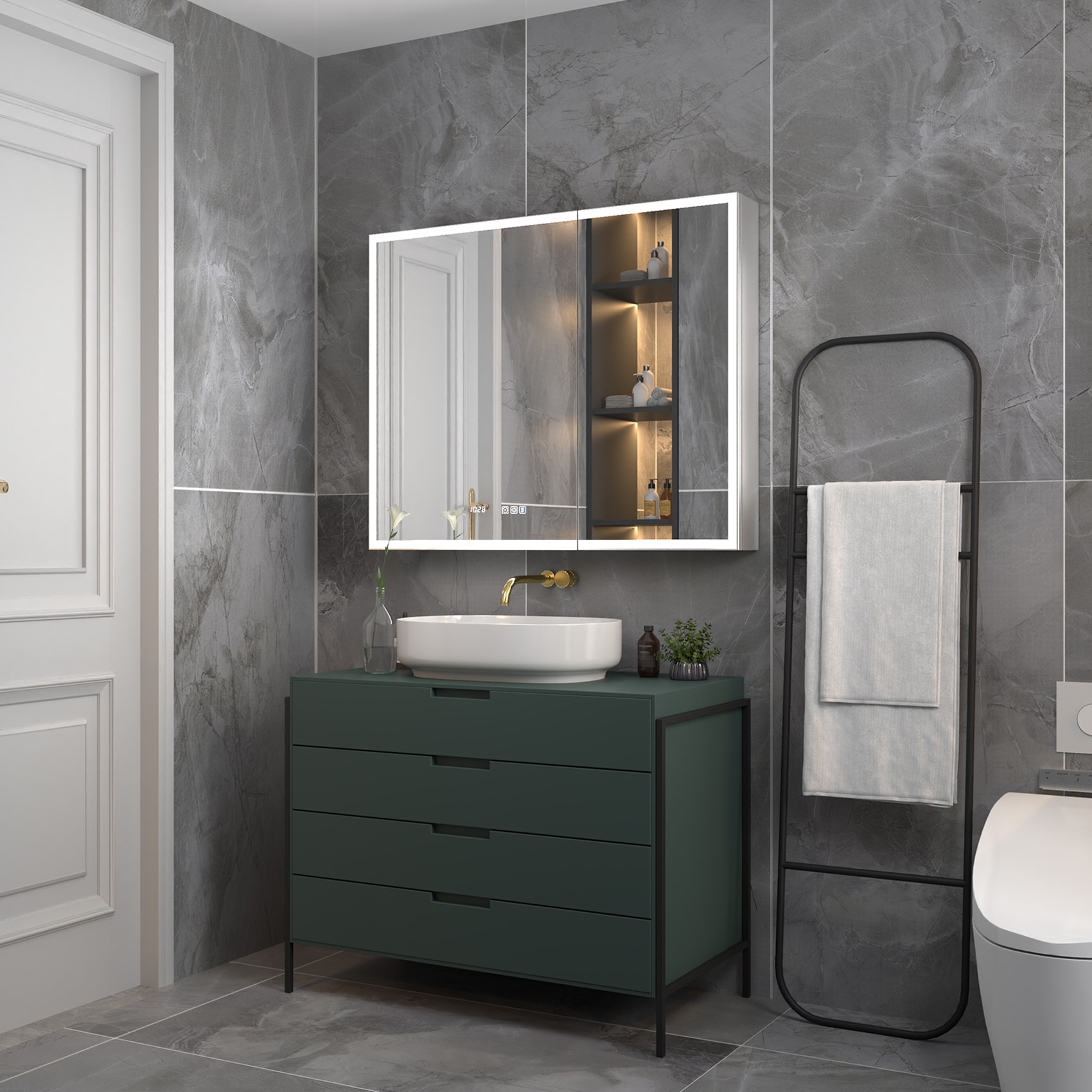 ExBrite LWSDHMC3632V5FB Bathroom-Medicine-Cabinets - View #3
