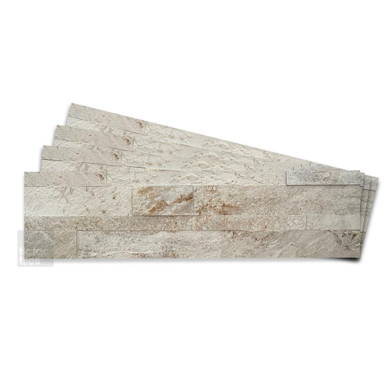 Tic Tac Tiles ST12-4 Stone Tiles Golden Beach 6-in x 24-in Natural Stone Marble Brick Stone Look Peel and Stick Tile (3.92-sq. ft/ Carton)