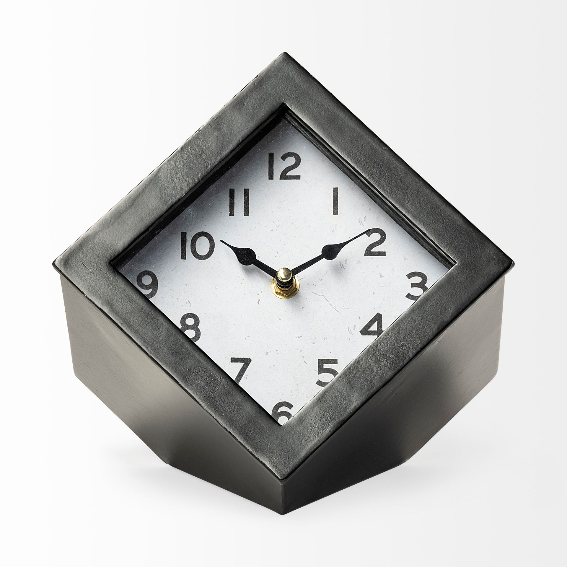 Mercana Ralph I Black Metal Square Table Clock