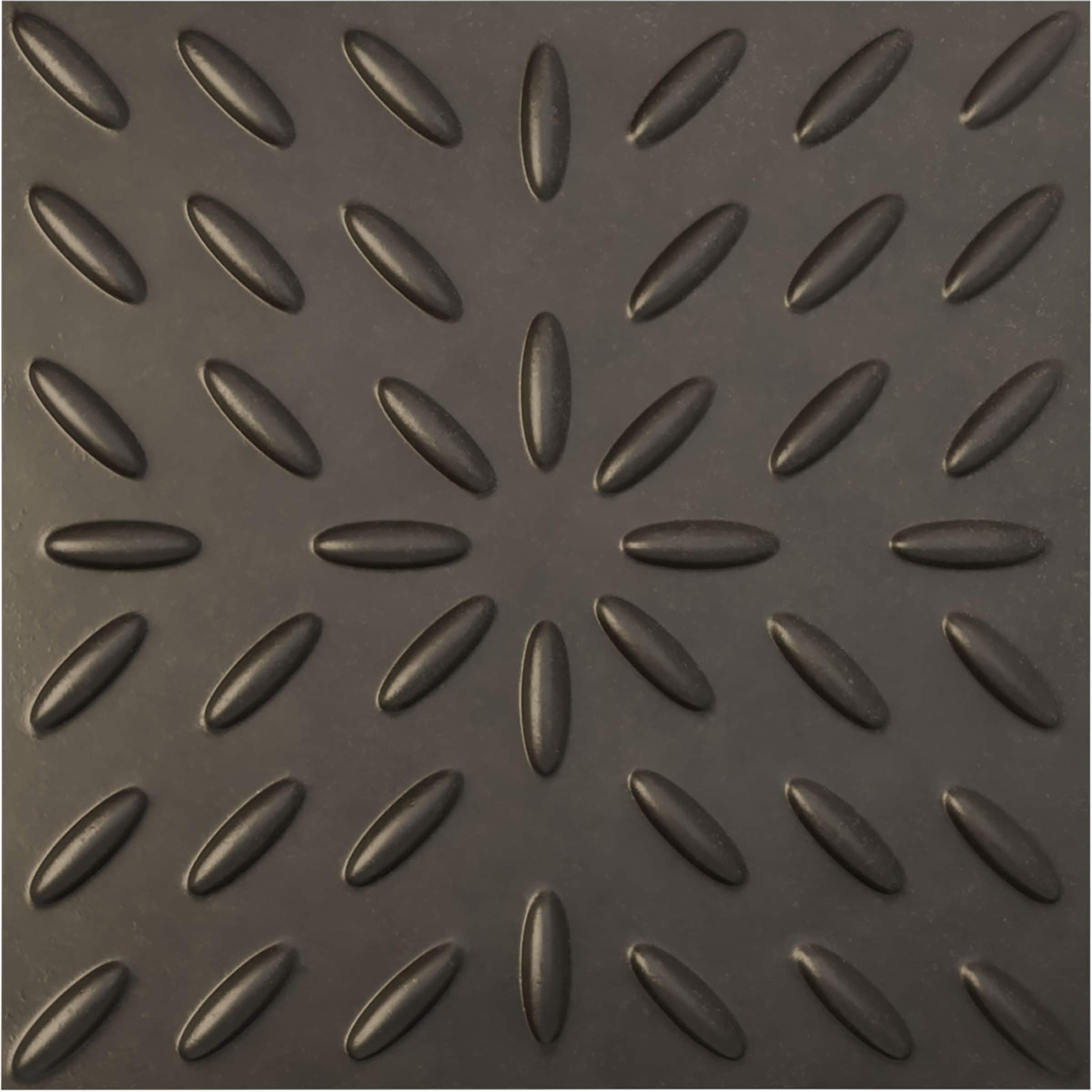 Ekena Millwork WP20X20BLDST 19-5/8-in x 19-5/8-in Embossed Paintable/Stainable Black PVC Wall Panel ( 2.67-sq ft )