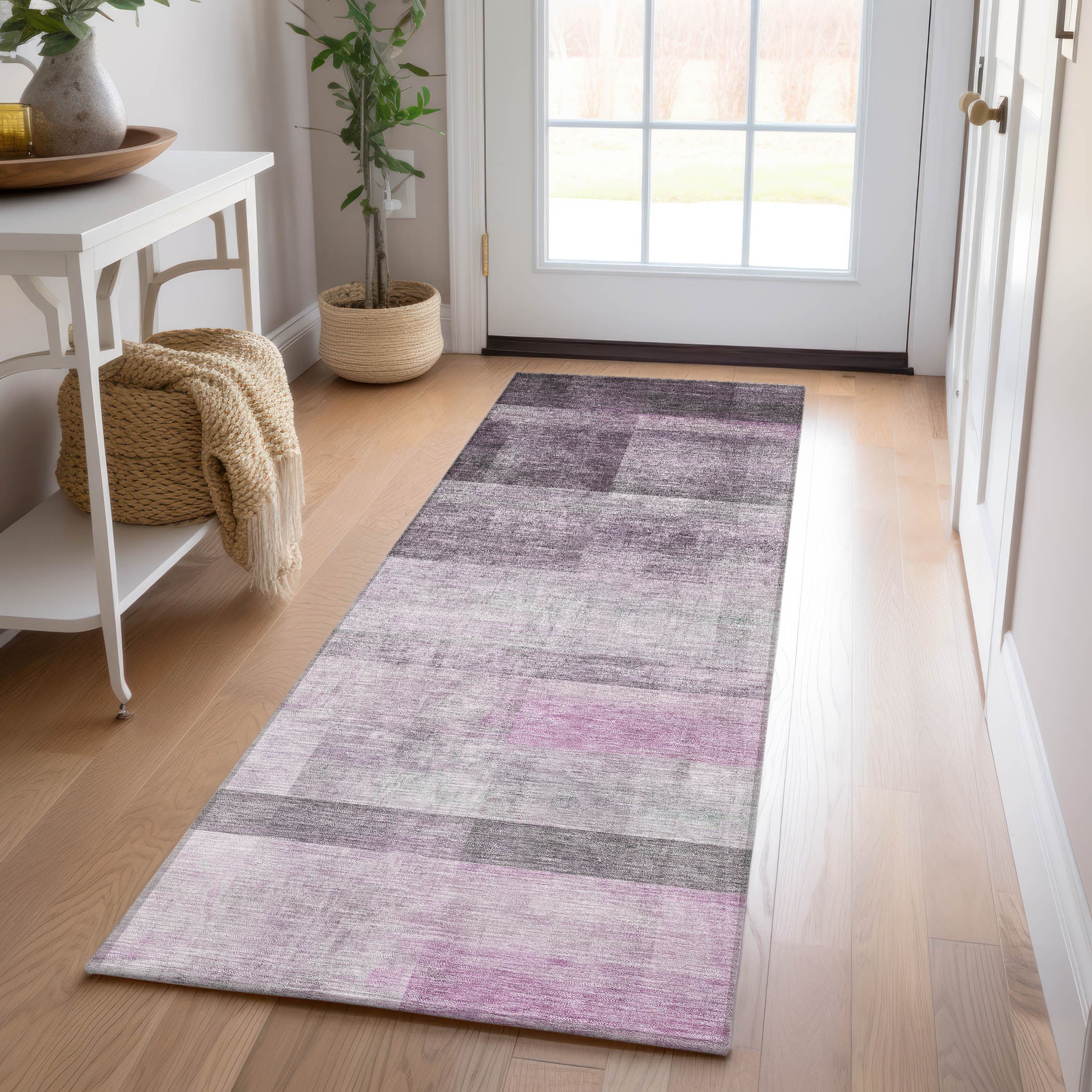 Addison Rugs ACN568PP2X8 Chantille ACN568PP 2 x 7 (ft) Polyester Purple Rectangular Indoor/Outdoor Geometric Machine washable Area rug