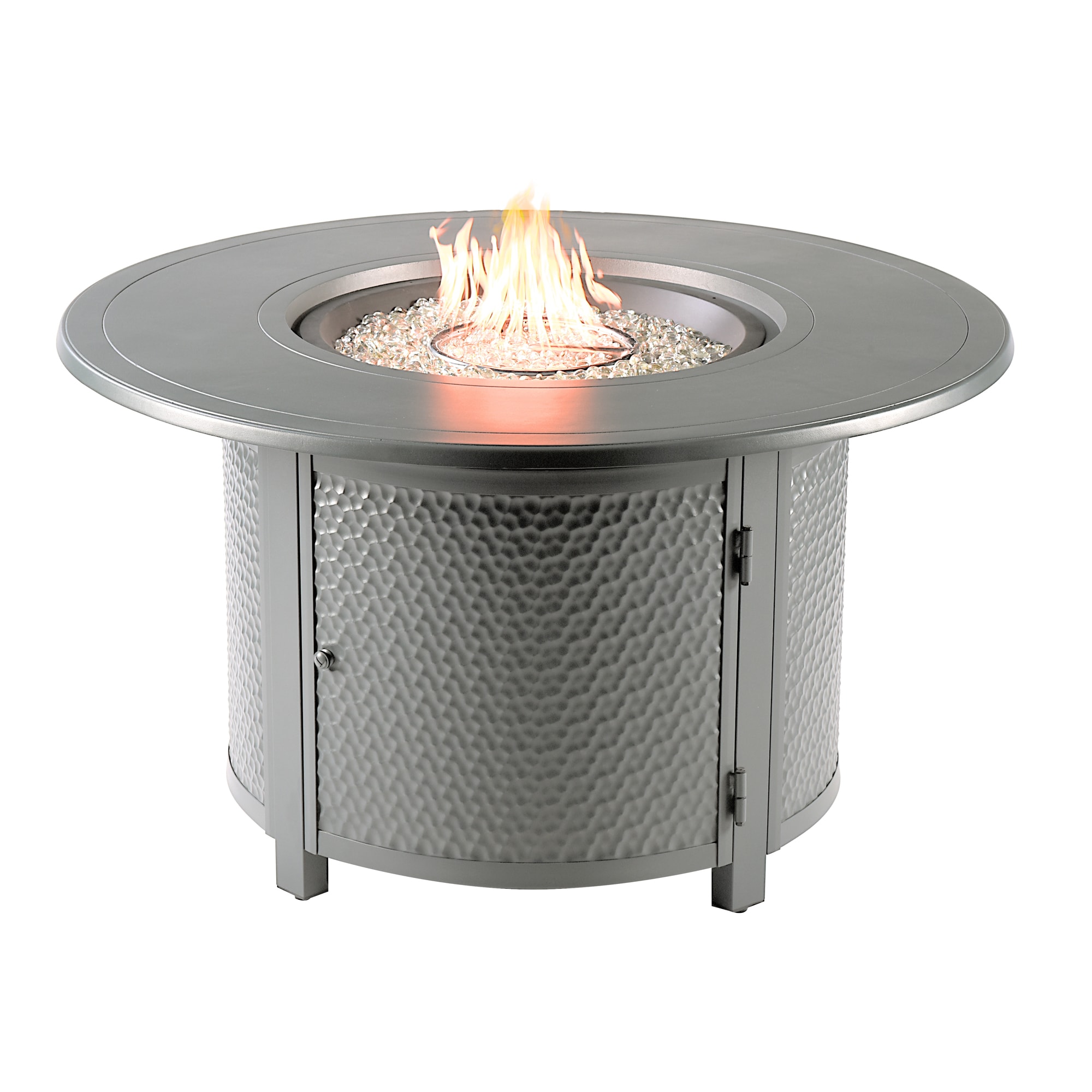 Oakland Living MATERA-FPT-GY 44-in W Gray Portable Aluminum Round Liquid propane Fire table