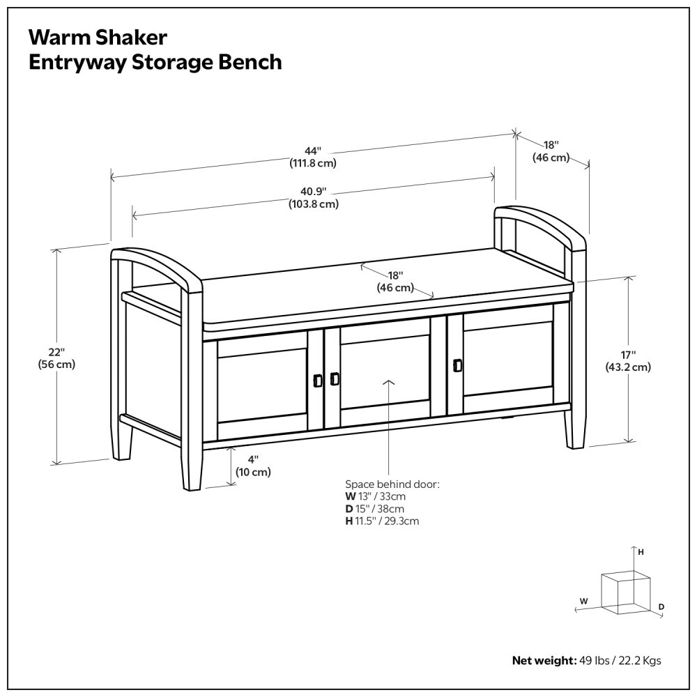 Simpli Home AXWSH006-GR bench - View #12