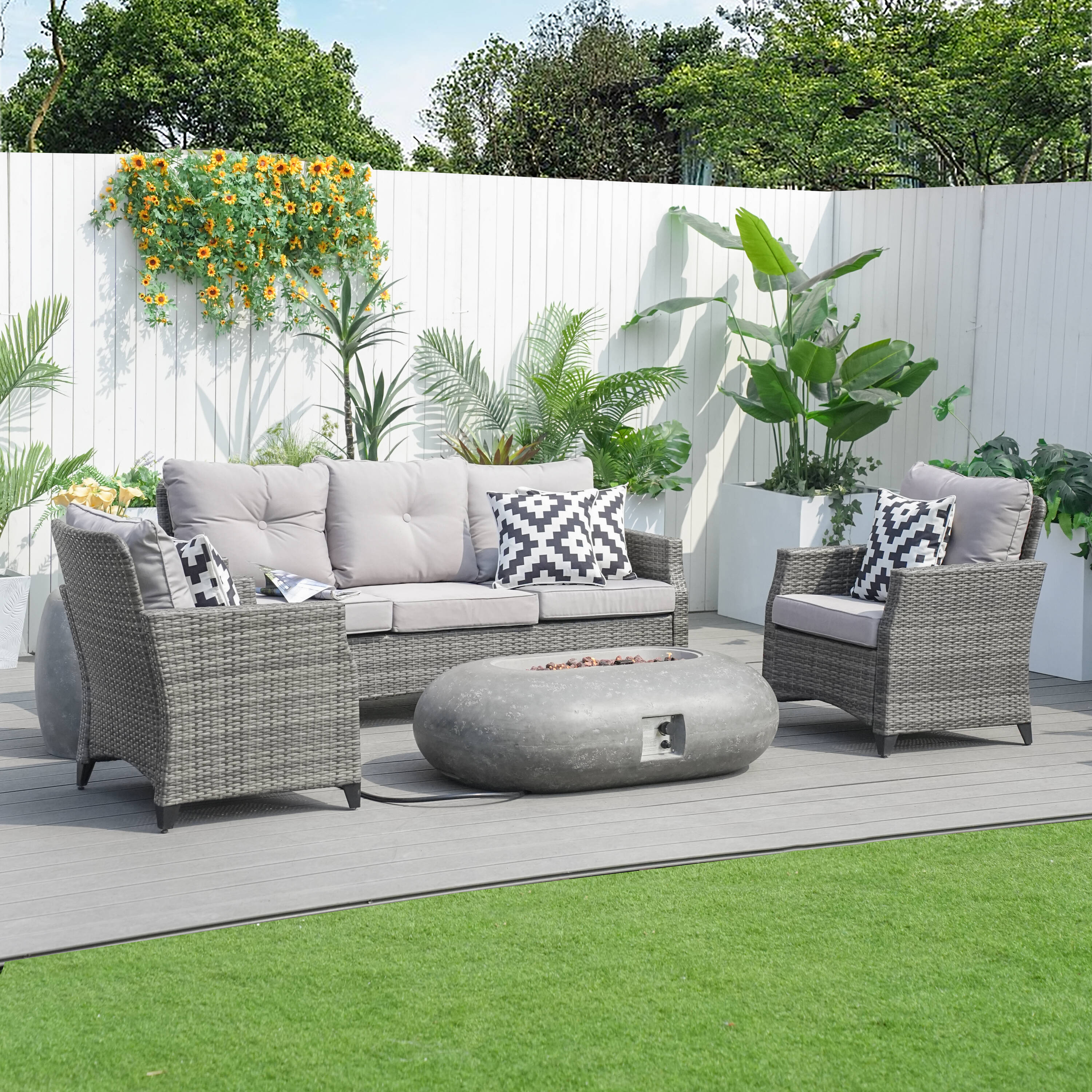 Direct Wicker DWG-1802P24912-GR Patio-Conversation-Sets - View #3