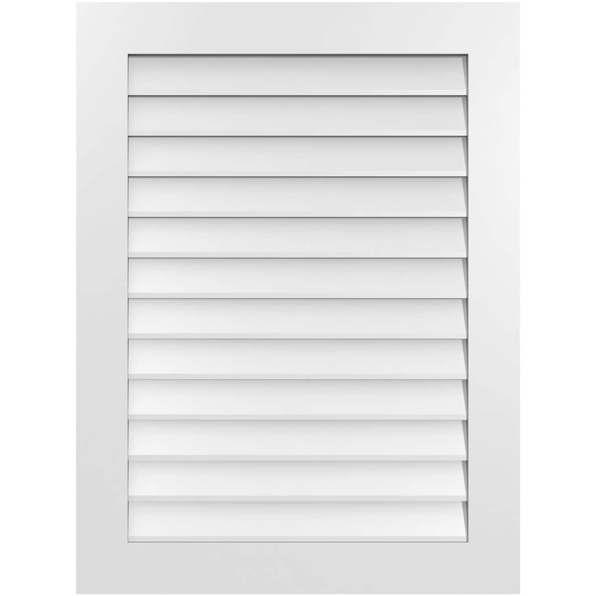 Ekena Millwork GVPVE30X4001SN 30-Inches x 40-Inches Off-white Rectangle PVC Gable Louver Vent