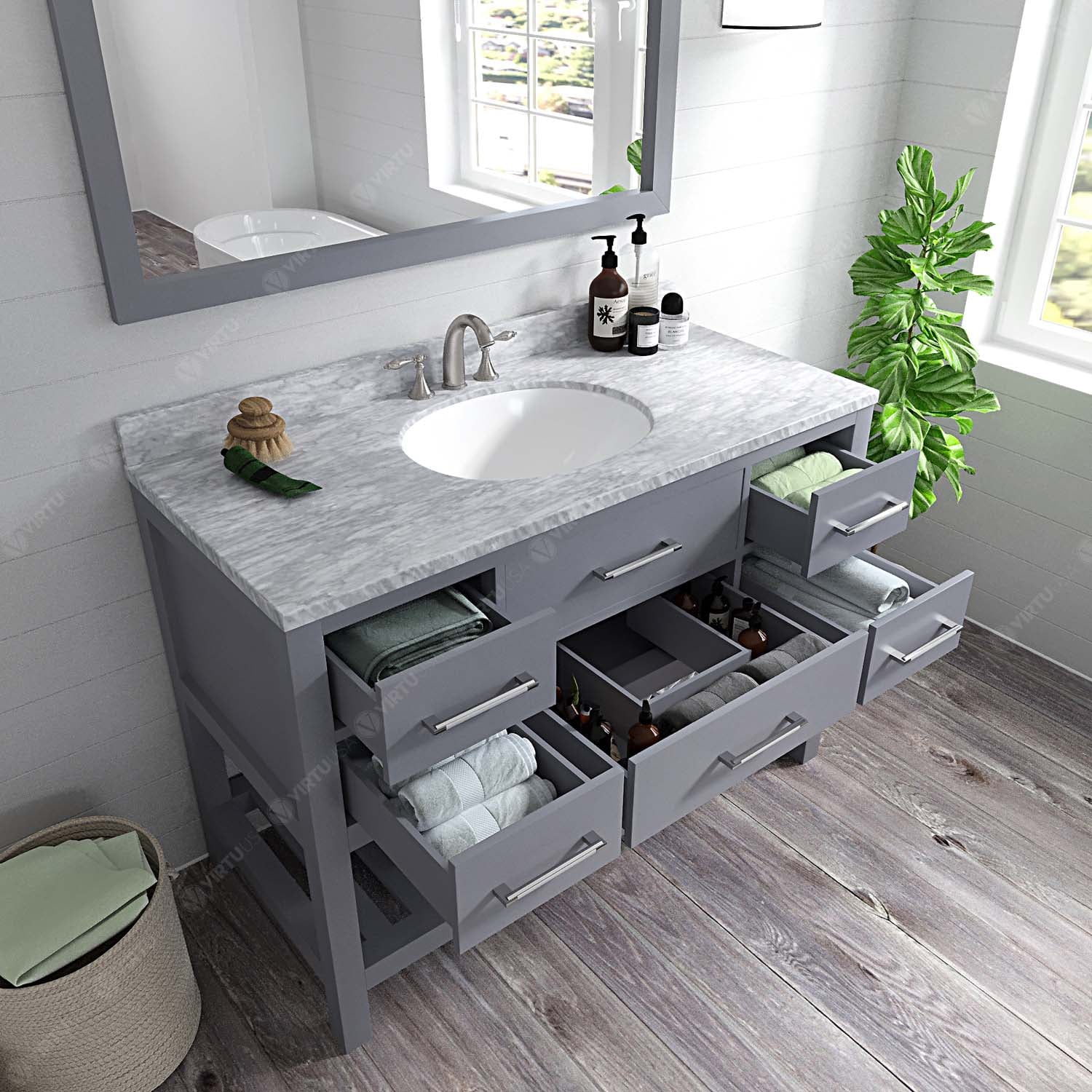 Virtu USA MS-2248-WMRO-GR-002 Bath-Vanity-Combo - View #4
