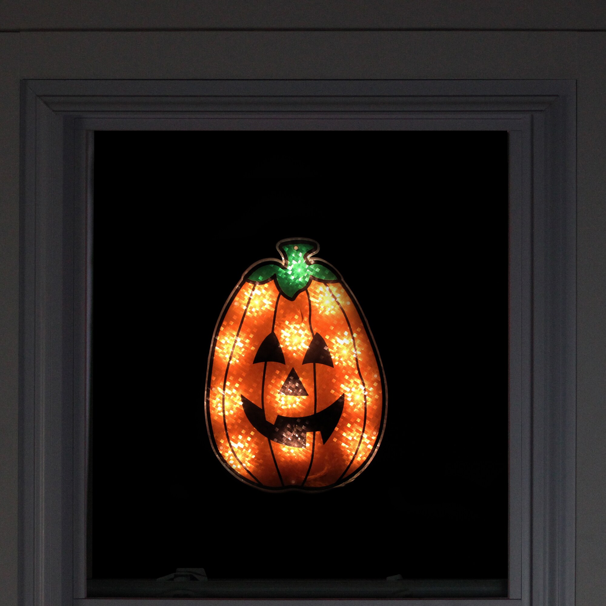 Northlight 12-in Lighted Pumpkin Window Cling in the Halloween Decor ...
