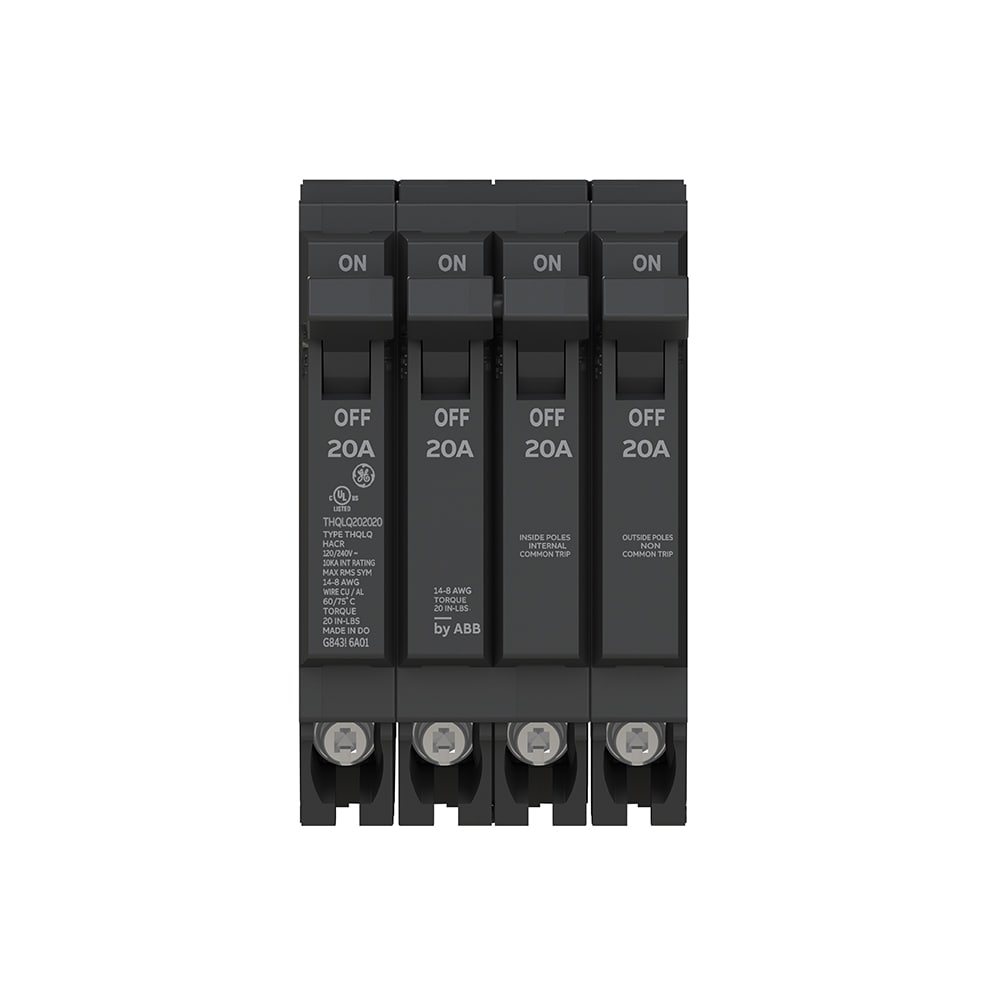 GE Q-Line THQL 20-amp/20-amp/20-amp 4 -Pole Standard trip Circuit Breaker #THQLQ202020