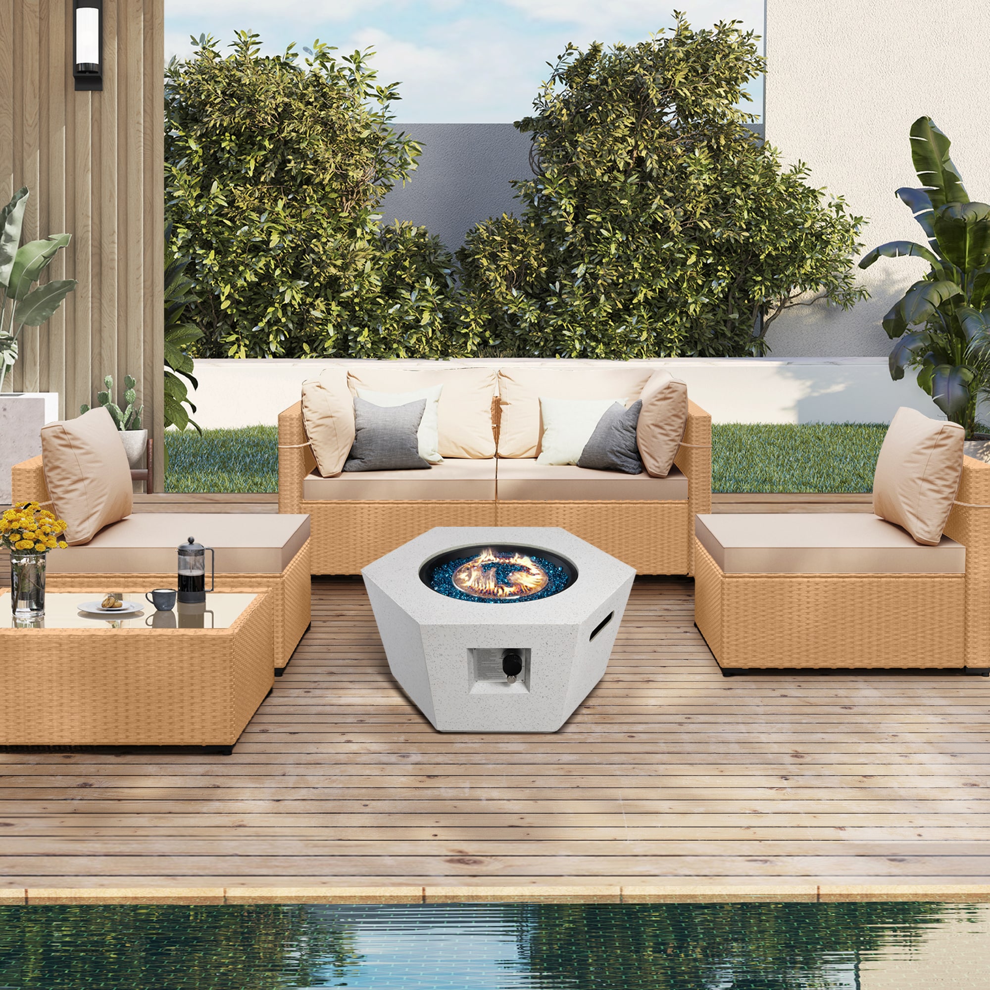 UPHA TBBE-AB28SMB-BEIGE Patio-Conversation-Sets - View #2