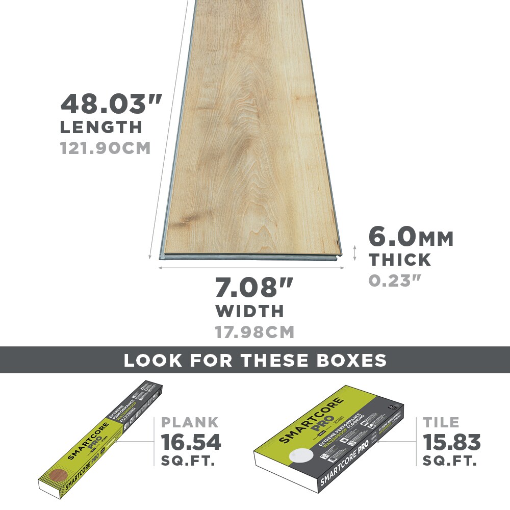 SMARTCORE Ultra Blue Ridge Pine 12-mil x 6-in W x 48-in L Interlocking  Luxury Vinyl Plank Flooring (15.76-sq ft/ Carton) Lowes.com