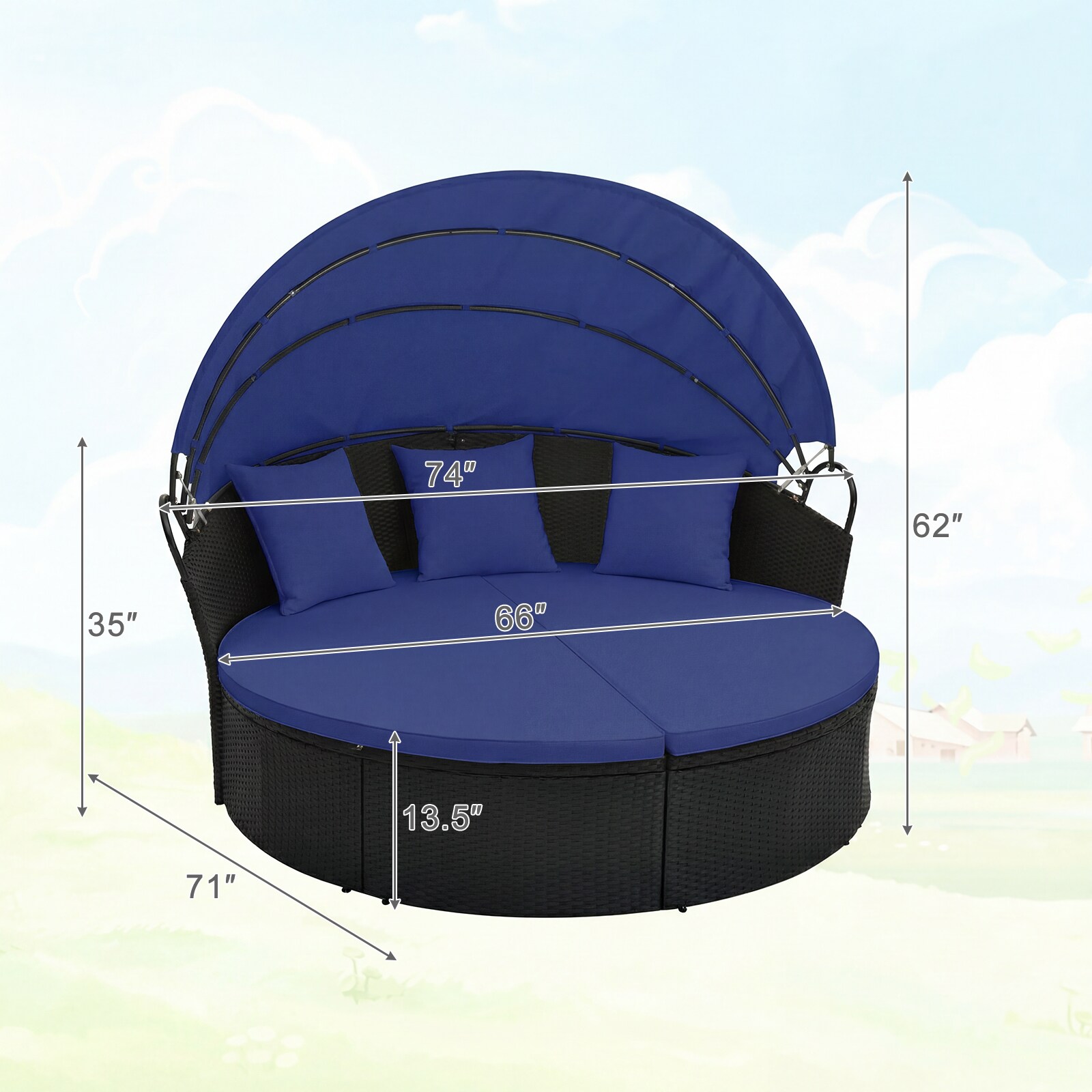Costway HCST15450 Patio-Sofas-Daybeds - View #2