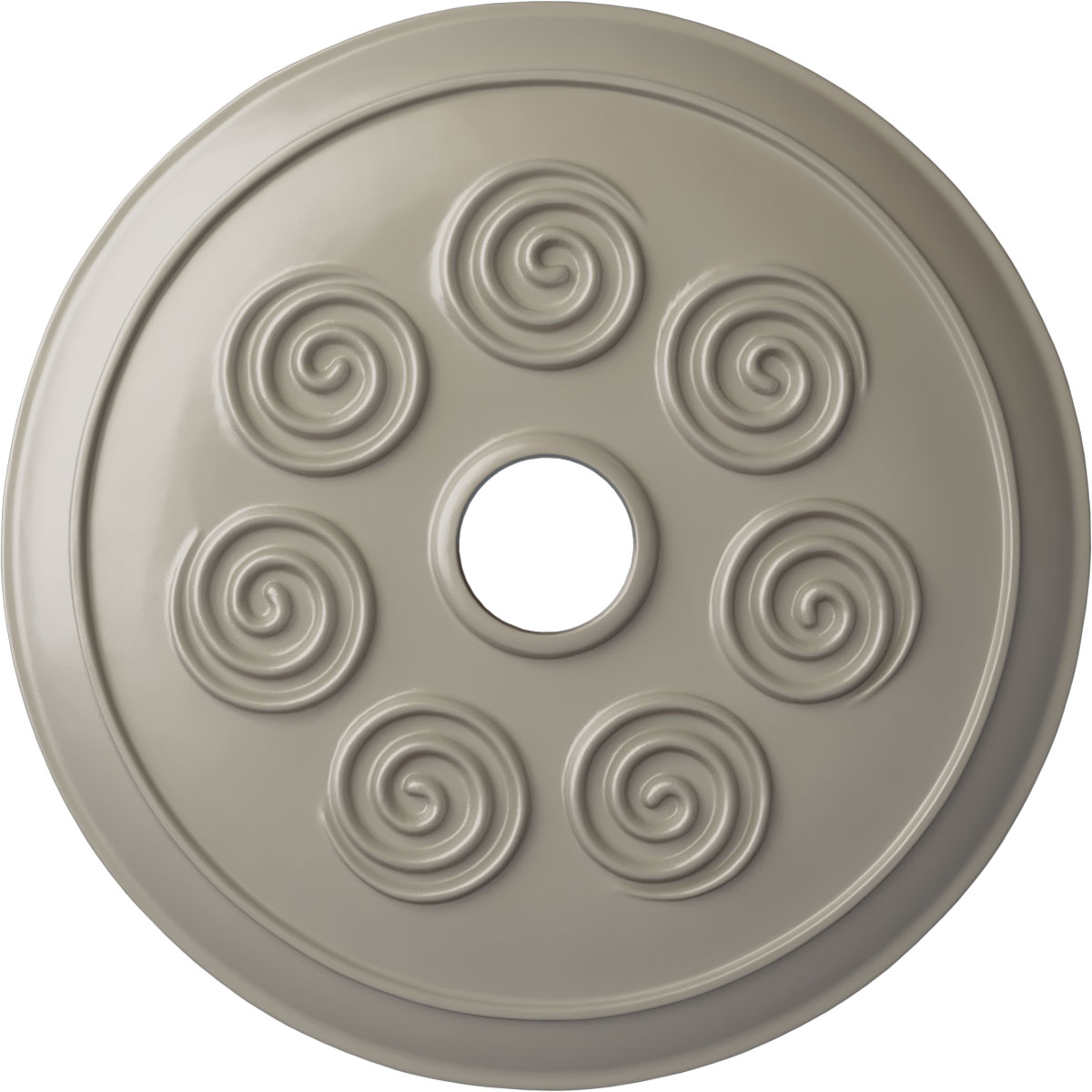 Ekena Millwork CM25SPPWS Spiral 25.25-in W x 25.25-in L Painted Pearl White Polyurethane Whole Ceiling Medallion