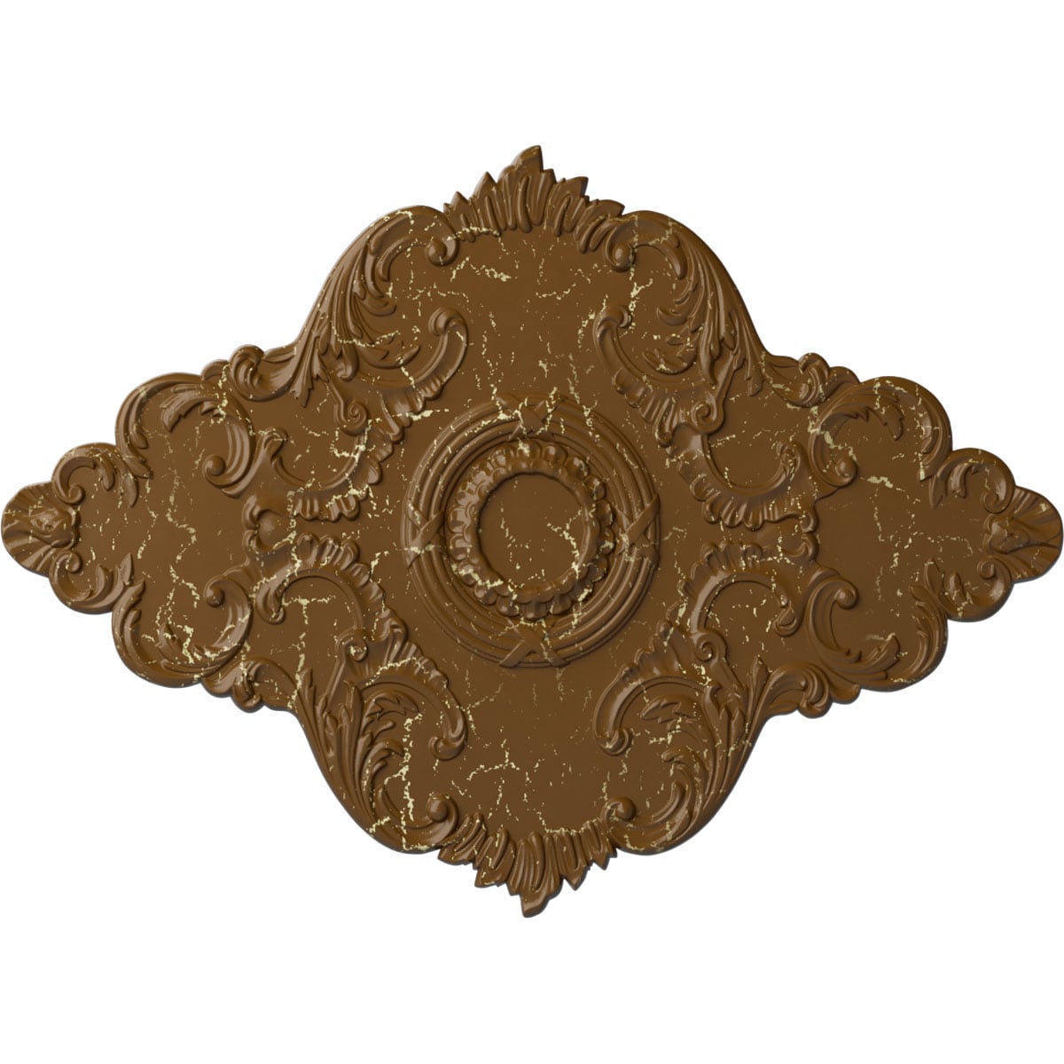 Ekena Millwork CM67PESTC Piedmont 70-in W x 50-in L Painted Smokey Topaz Crackle Polyurethane Whole Ceiling Medallion