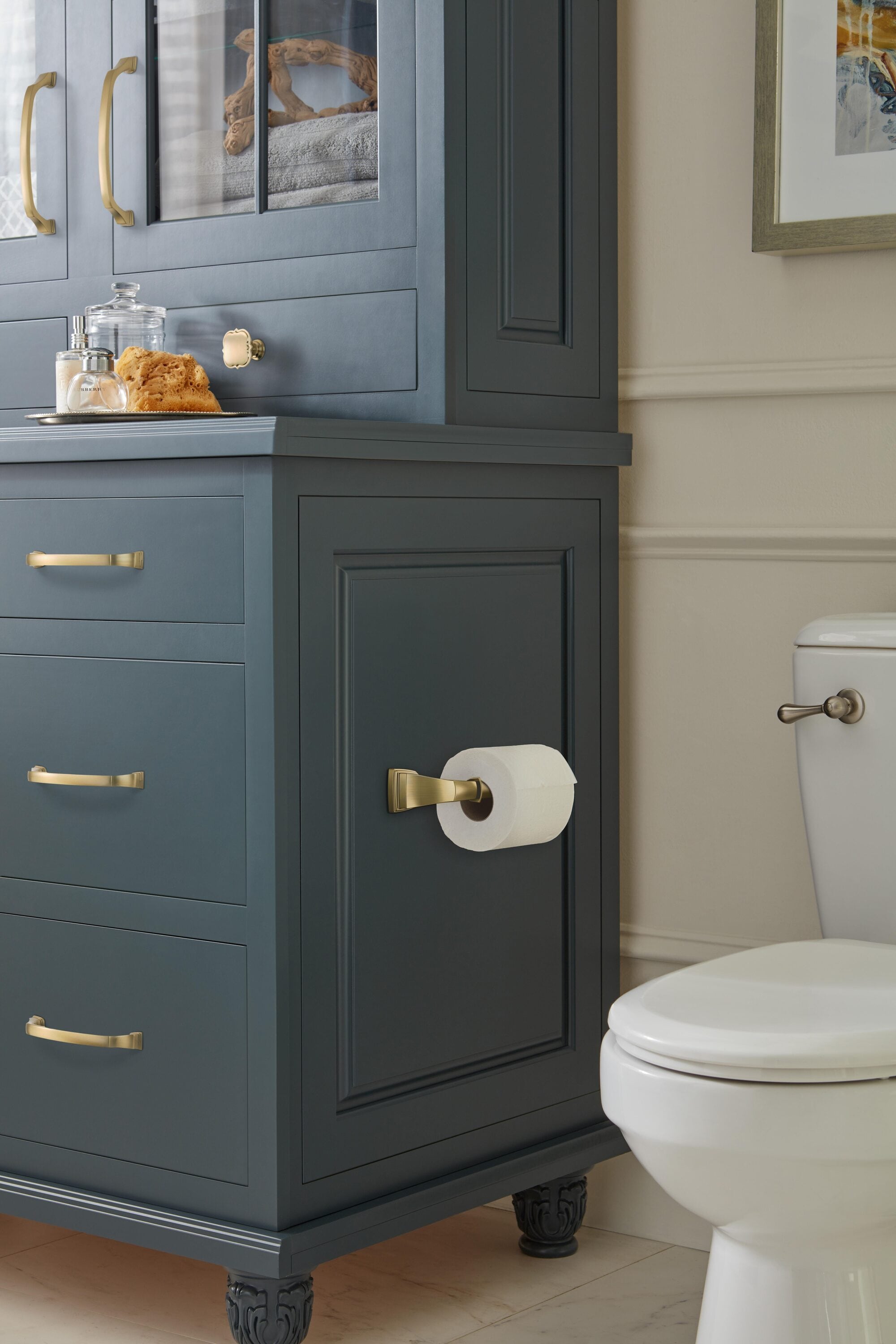 Golden Champagne Traditional Square Cabinet Knob with Mounting Hardware