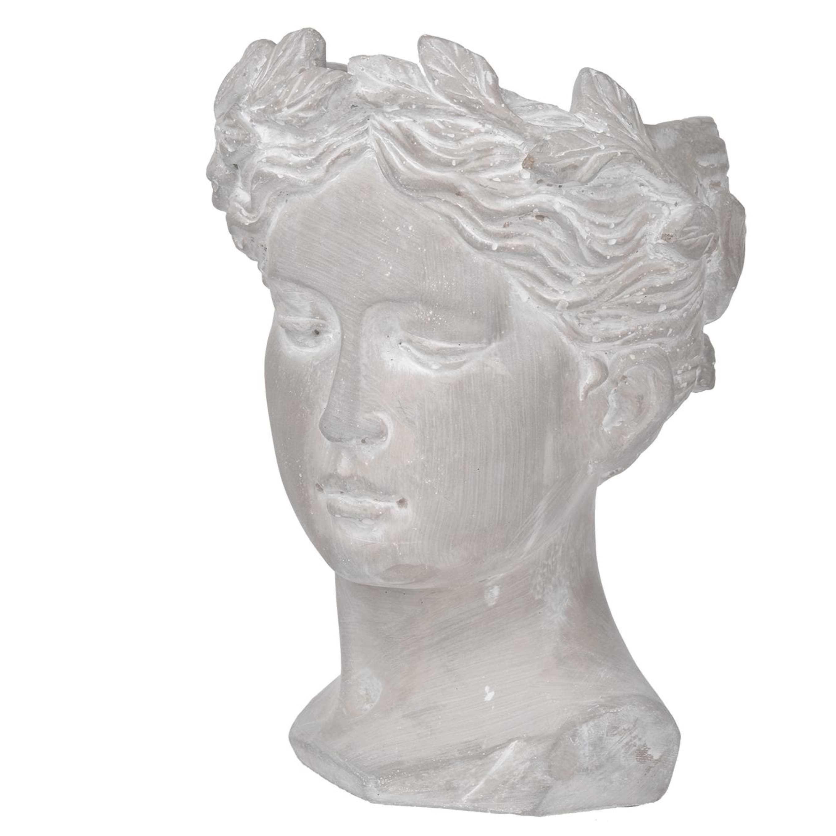 A&B Home D1621-DS 6.3-in W x 9.1-in H x 6.3-in D White Cement Contemporary/Modern Indoor/Outdoor Planter