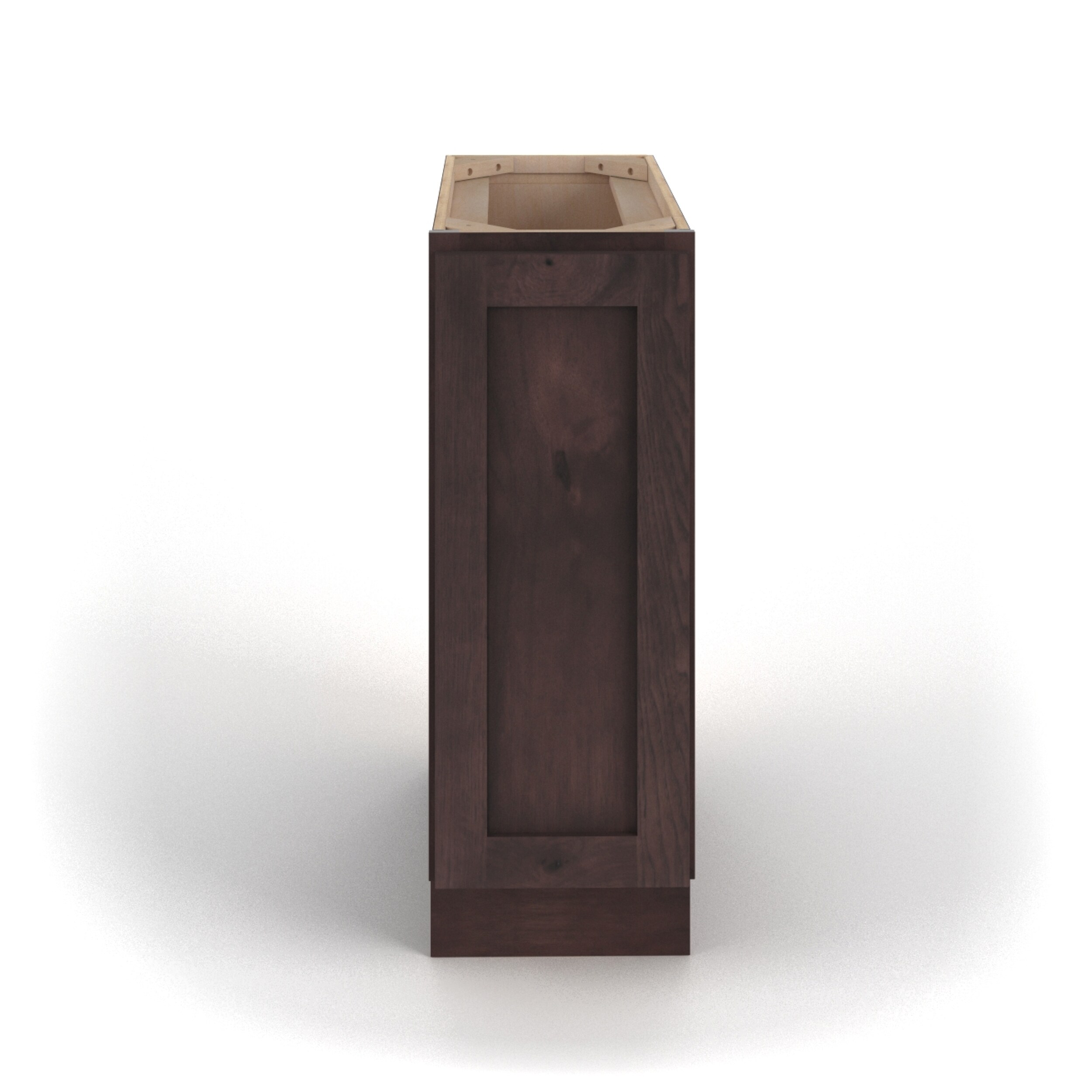 Valleywood Cabinetry 9-in W x 34.5-in H x 24-in D Rustic Hickory Pull-out Tray Divider Base Ready To Assemble Plywood Cabinet (Flat Panel Style)