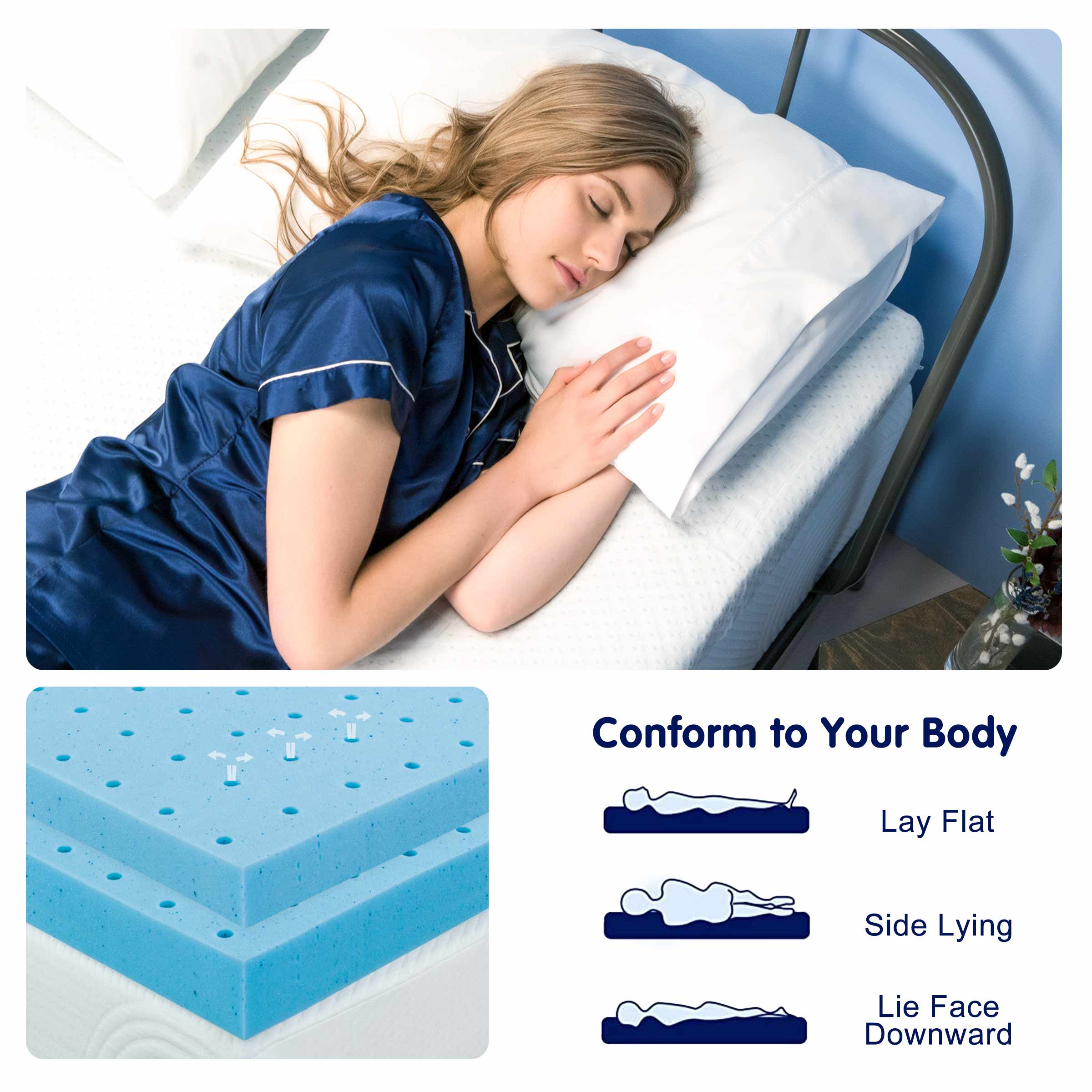 4 2 Layer Comfort Memory Foam Mattress Topper – Grand Rest