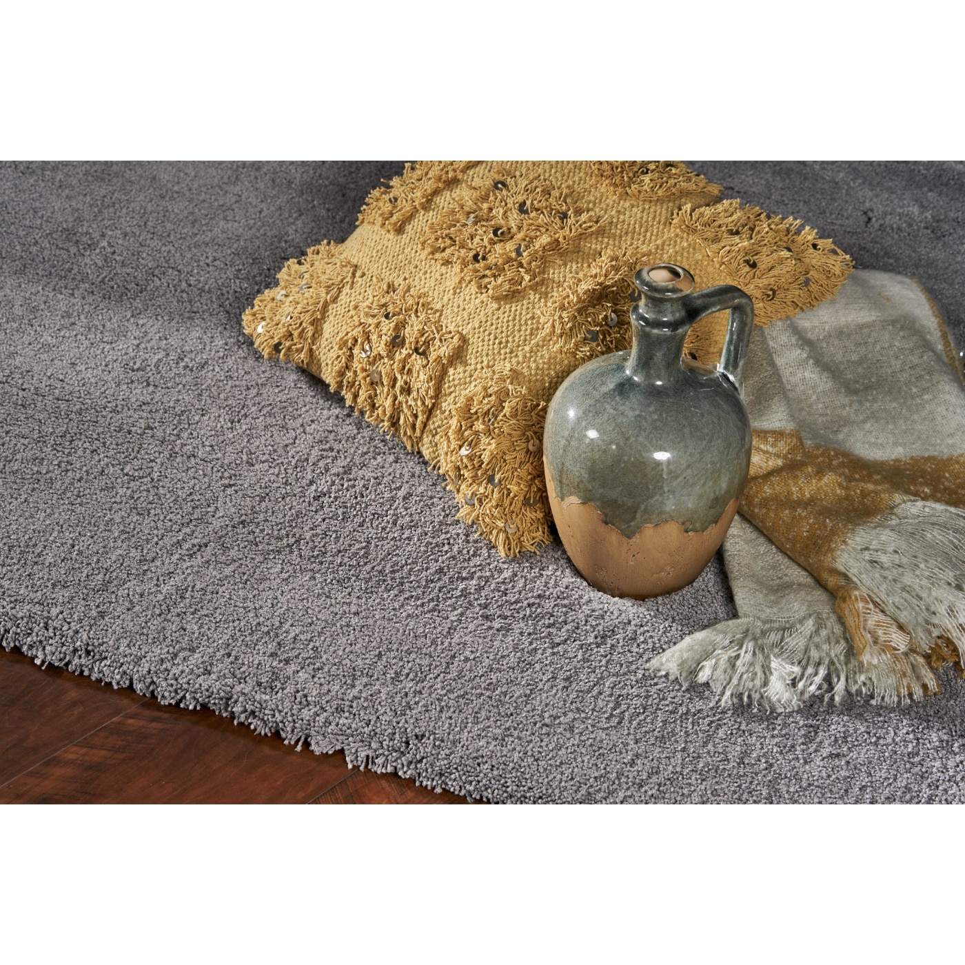 HomeRoots 349882 Bernadette 7 X 9 (ft) Rag Gray Indoor Solid Area Rug
