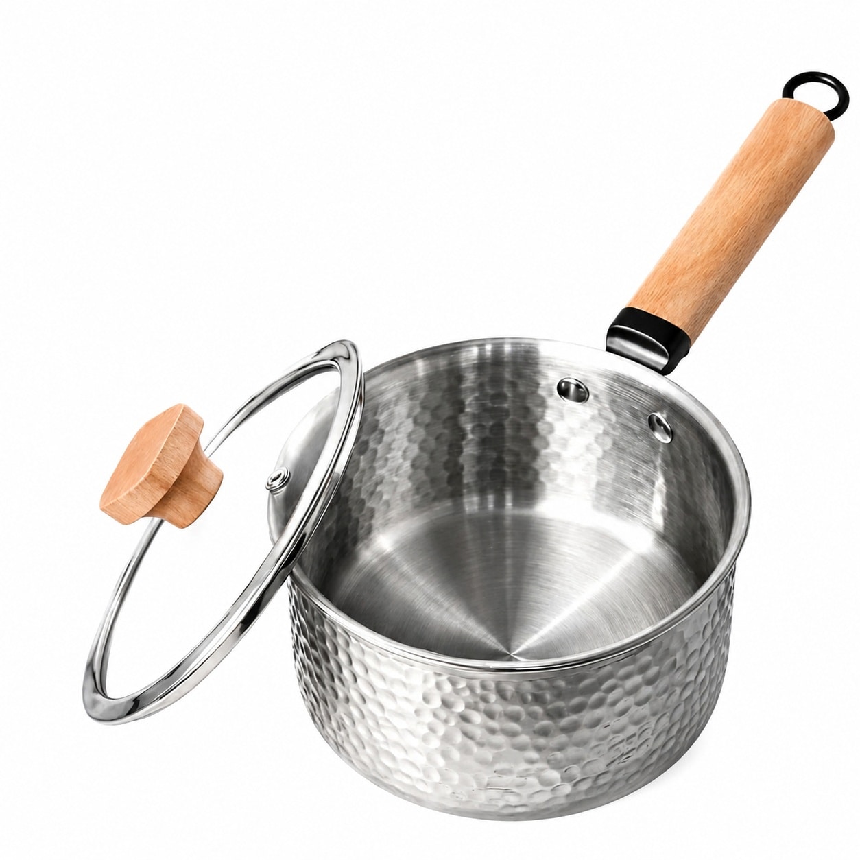 Aoibox 2 Qt 3 Ply Stainless Steel Sauce Pan with Glass Lid Fast Heating Yukihira Style Small Cooking Pot Milk #LABEA3AE