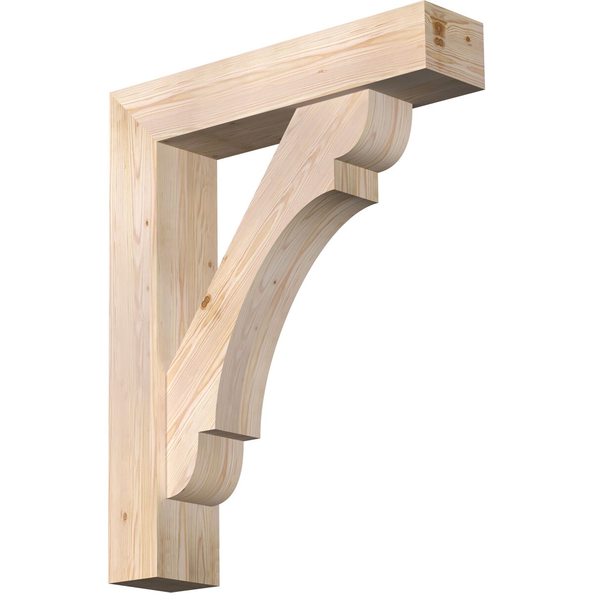 Ekena Millwork 1463795 Olympic block smooth bracket with offset brace 7-1/2-in x 34-in x 42-in Douglas fir Brown Wood Standard bracket