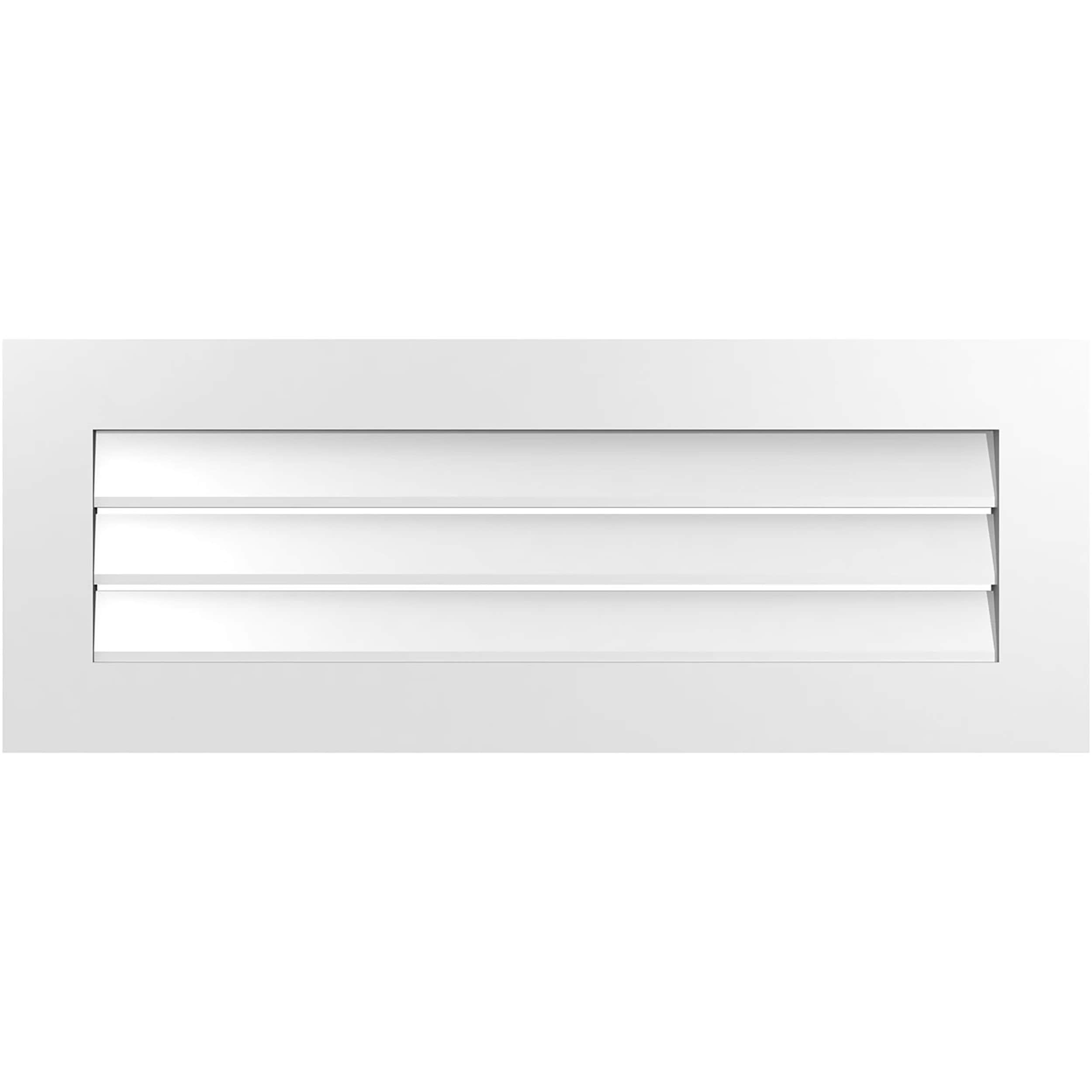 Ekena Millwork GVPVE42X1601SF 42-Inches x 16-Inches Off-white Rectangle PVC Gable Louver Vent
