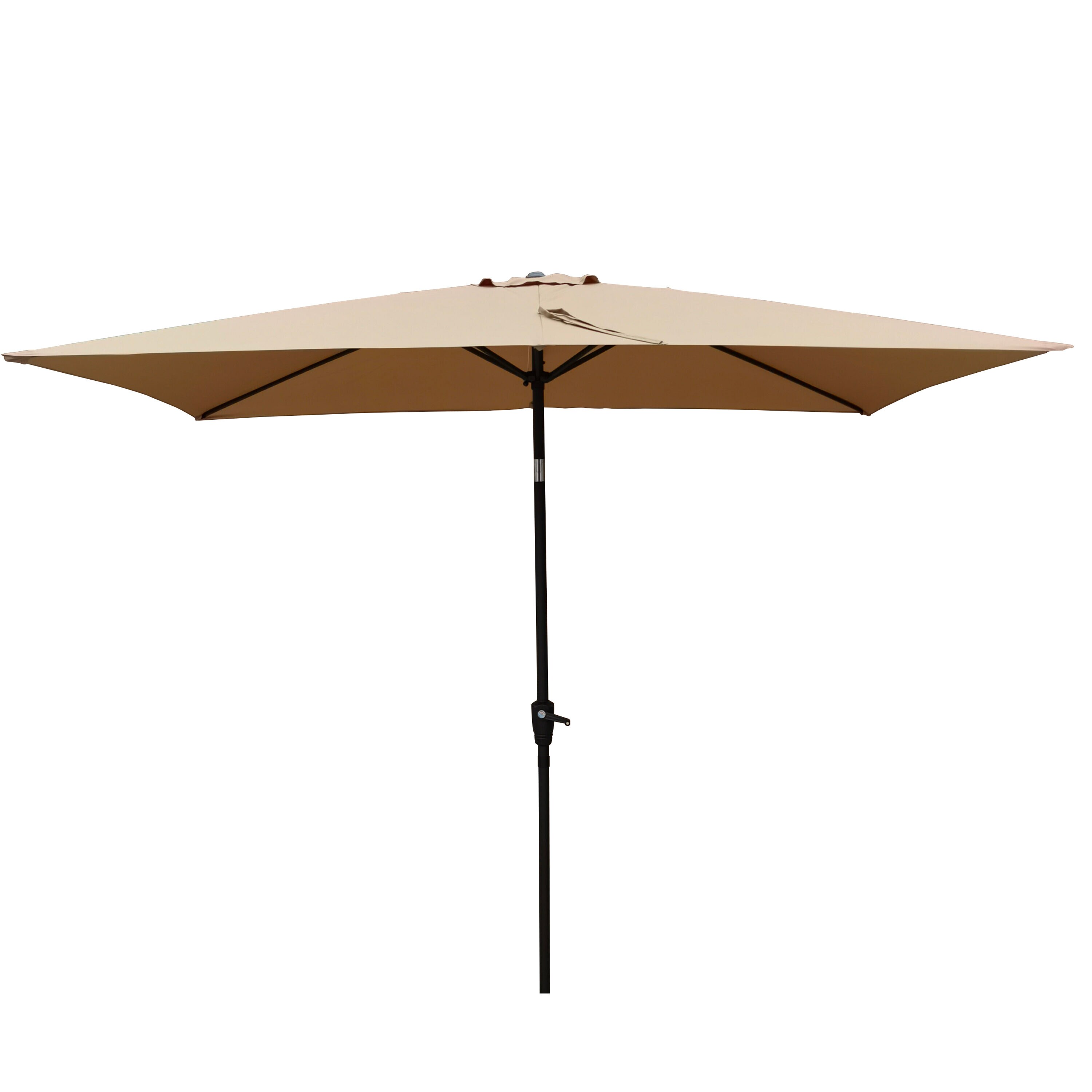AHIOU HOME ZAAH-G42347UM 9-ft Steel Brown Crank Market Patio Umbrella