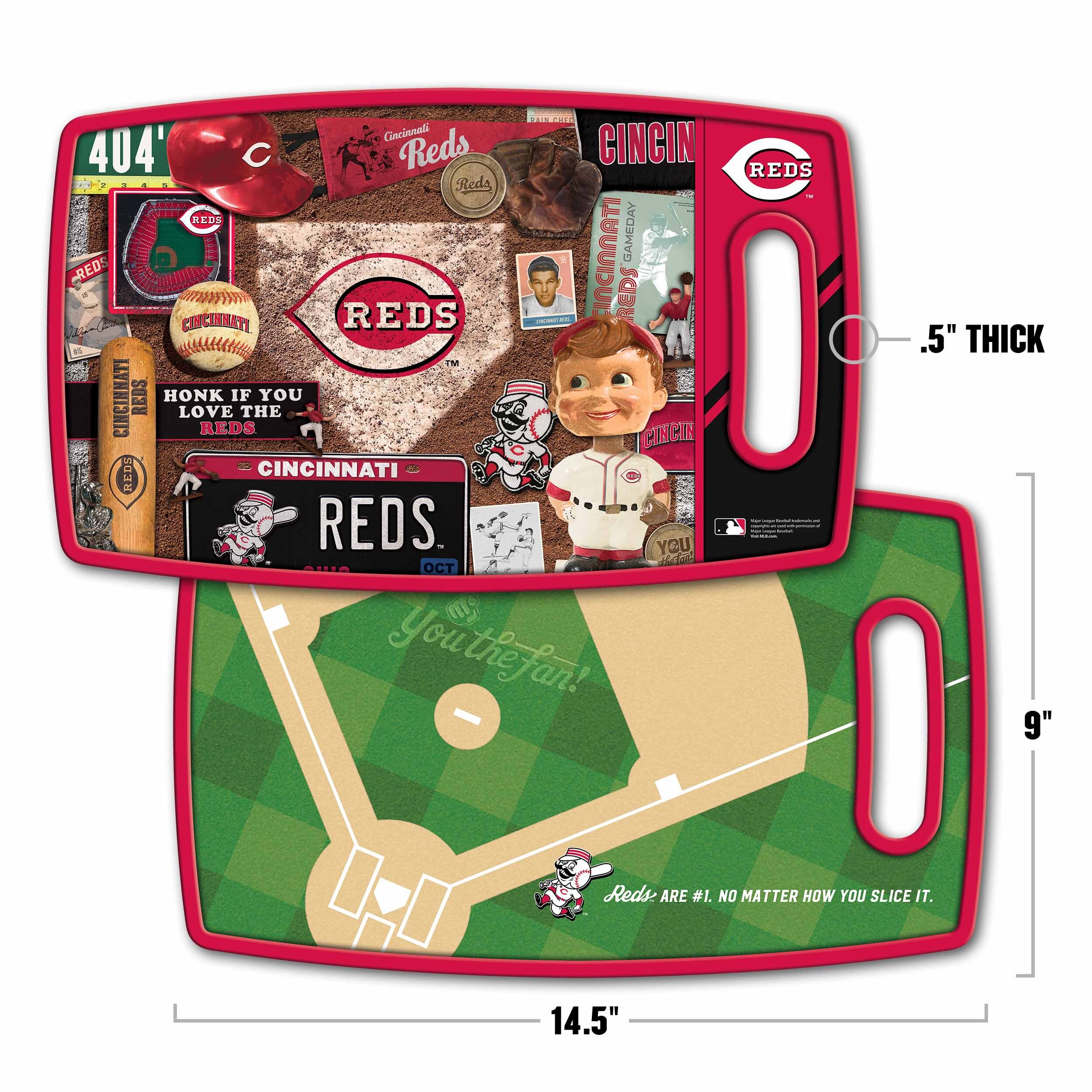 Baseball BBQ Cincinnati Reds 12'' x Home Plate Cutting Board