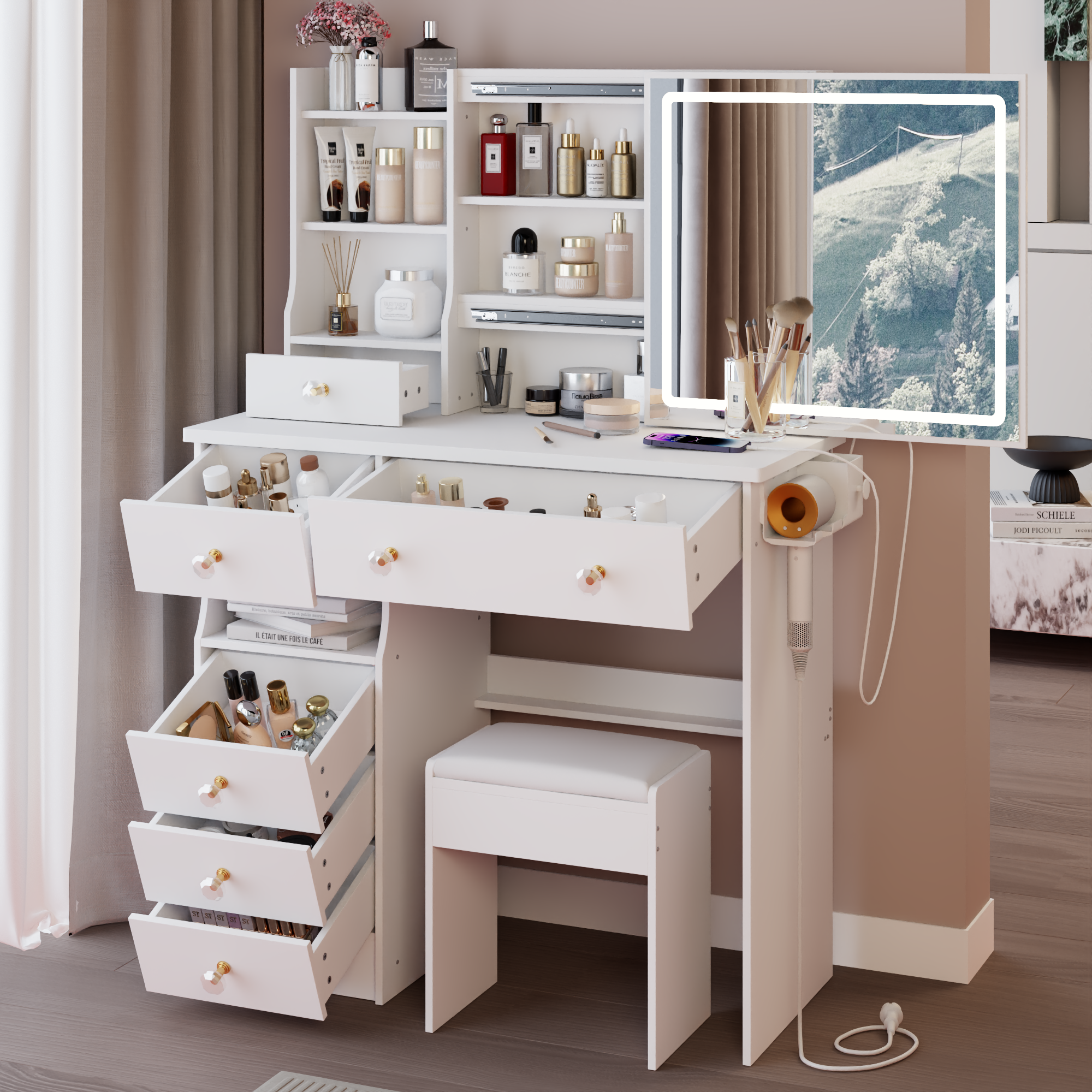 Kahomvis AC-QPCRAZY-08 Bedroom-Vanities - View #5