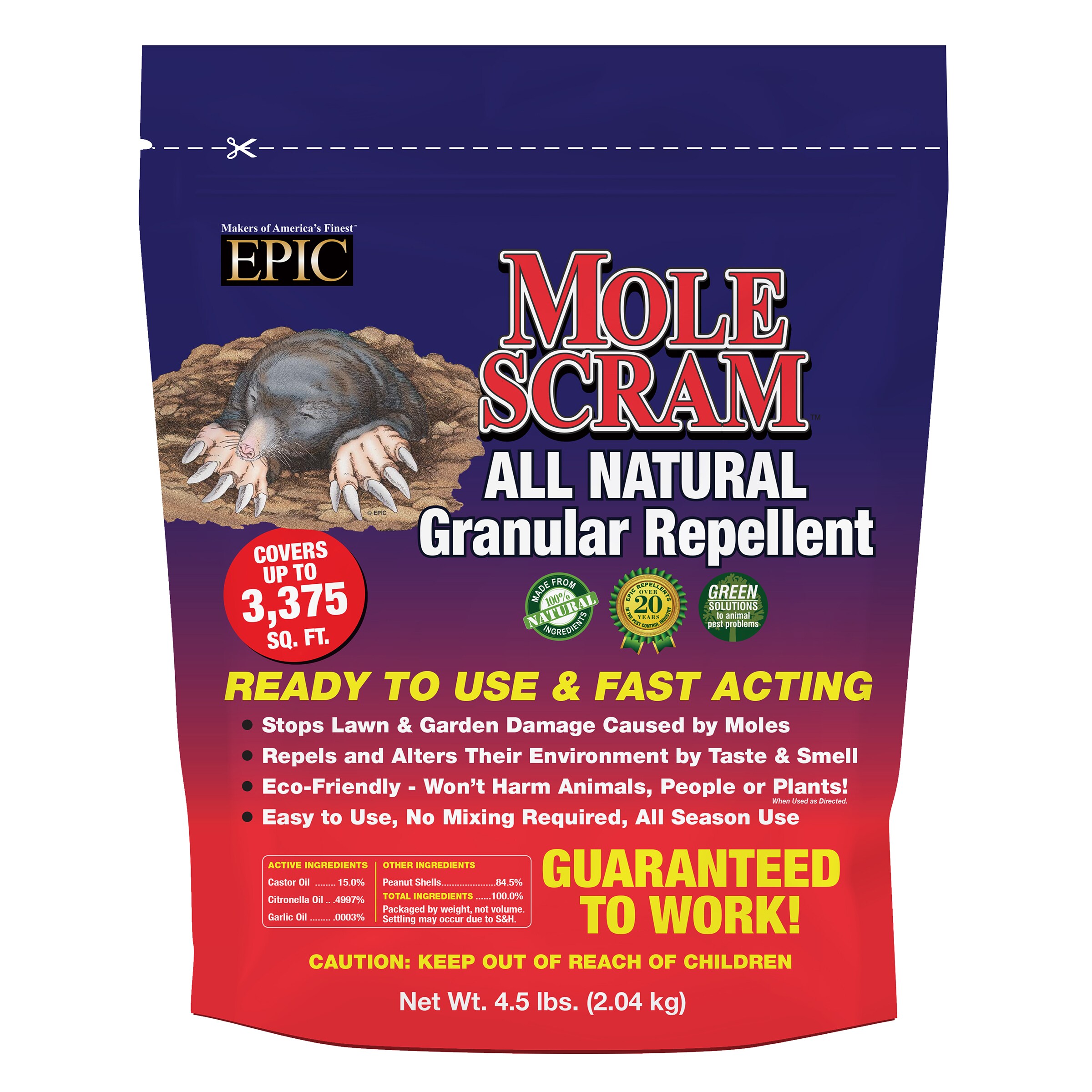 Enviro Protection Industries Co. 12040 Scram 4.5-lb Mole Repellent