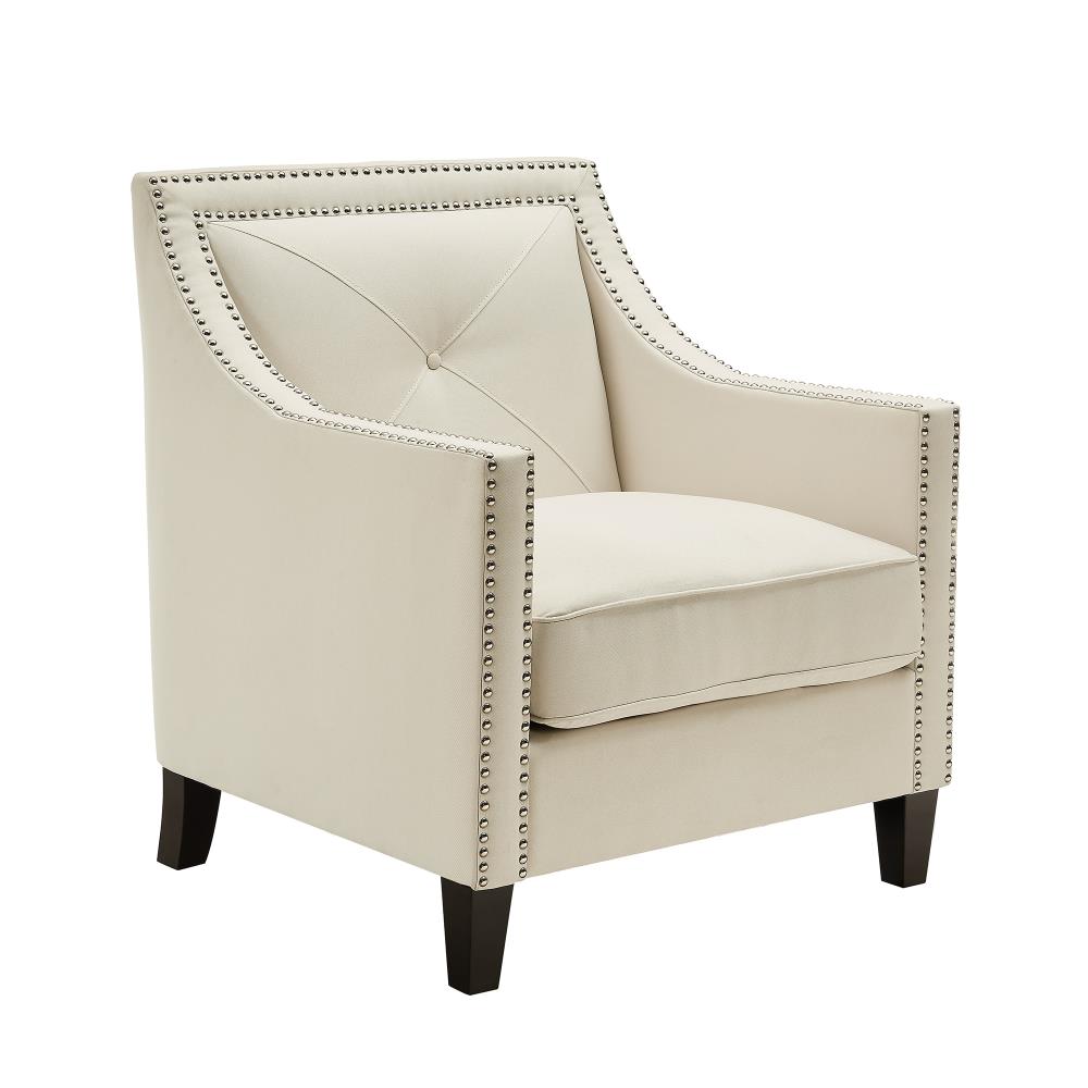 Inspired Home Masie Modern Beige Linen Contemporary Accent Chair in the ...