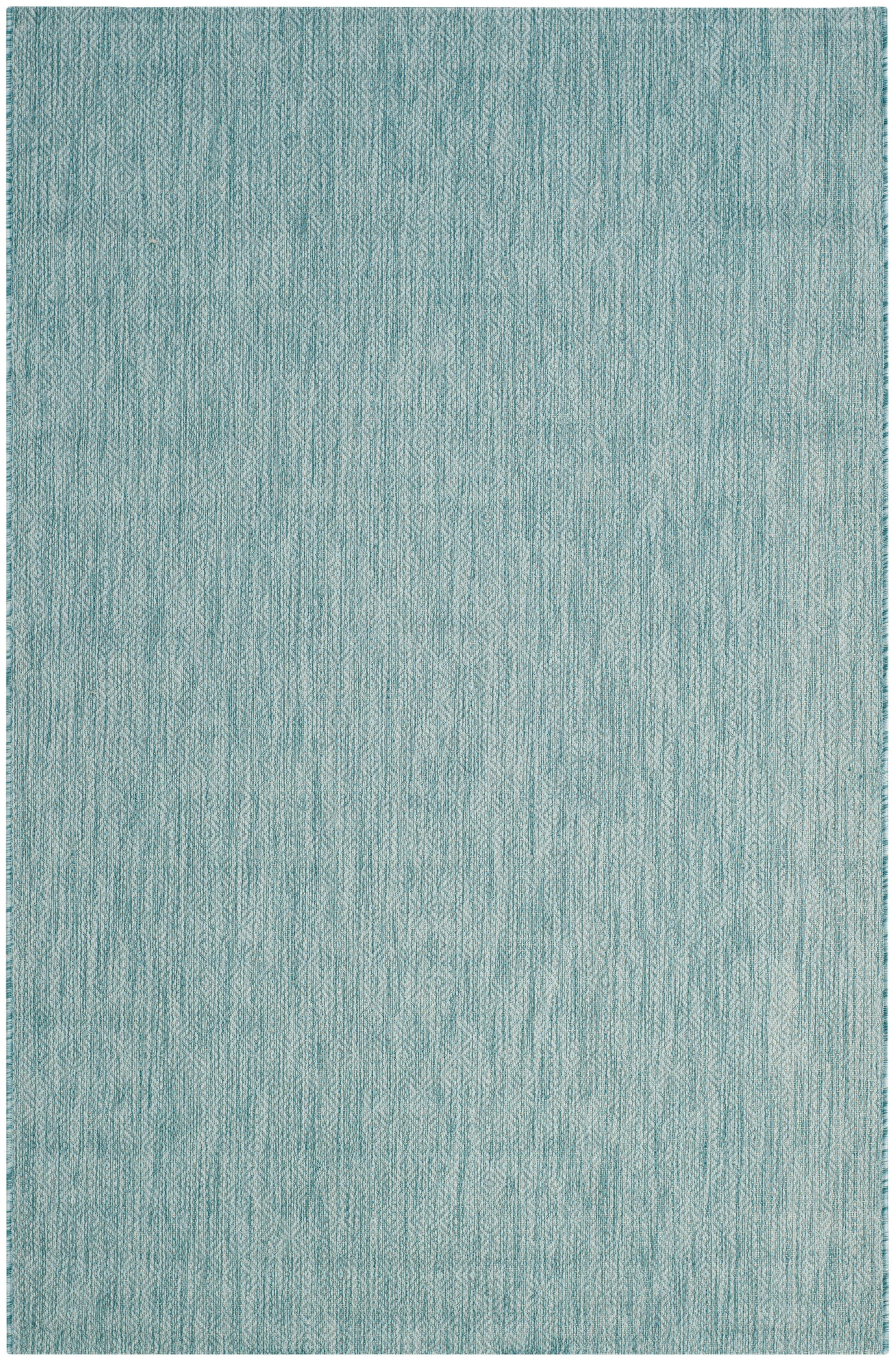Safavieh CY8520-37122-6 Courtyard Pumpion 7 x 10 (ft) Loomed Polypropylene Aqua/Aqua Rectangular Indoor/Outdoor Solid Coastal Area rug
