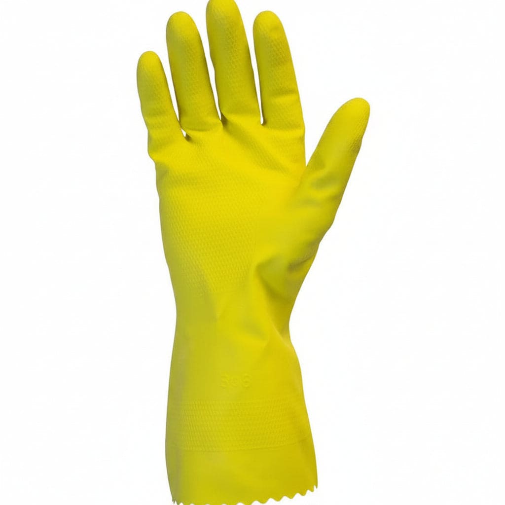 The Safety Zone Safety Zone Flock Lined Latex 20 mil Gloves - Yellow Med - 12 Pairs