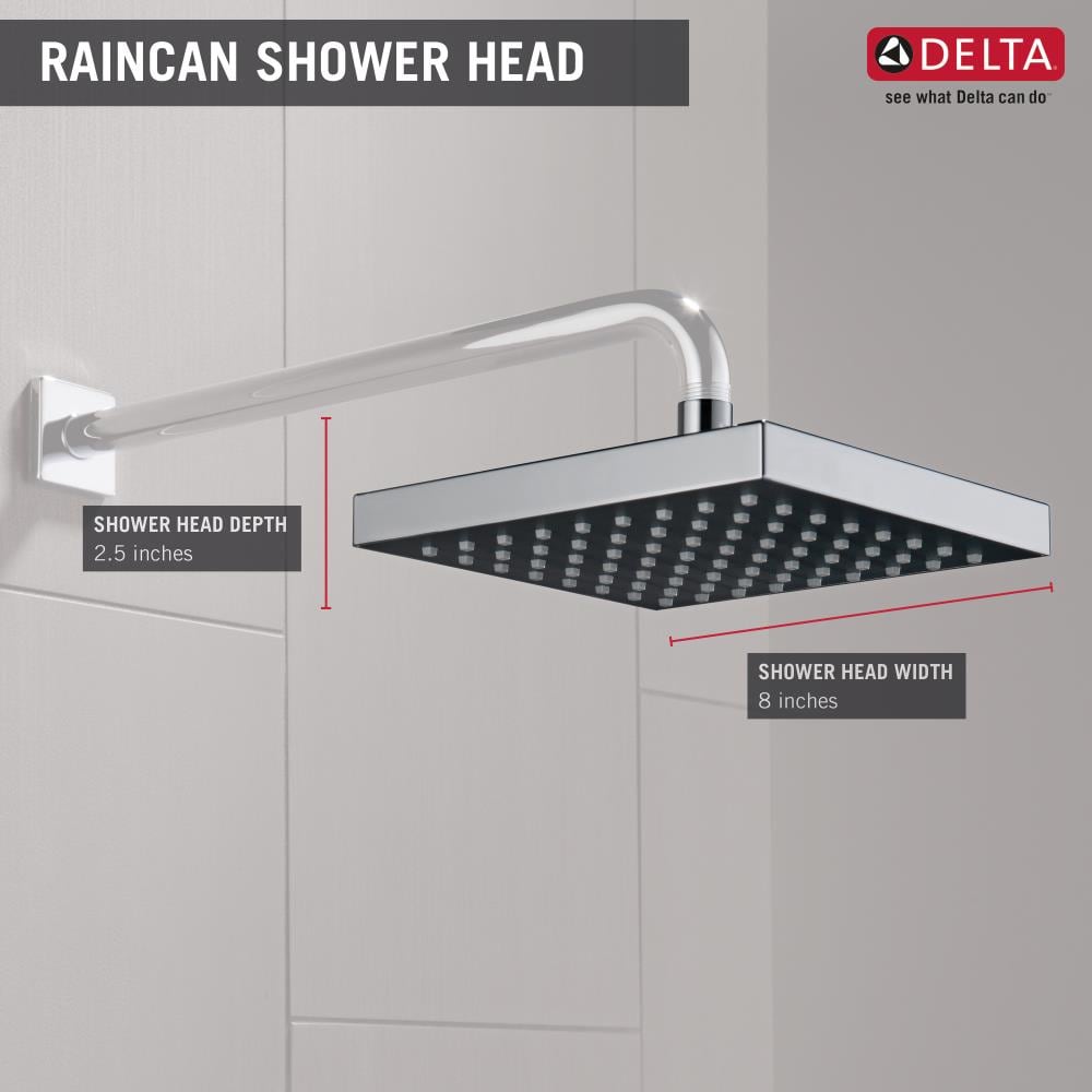 Chrome Square 8" Wall Mounted Rain Shower Head