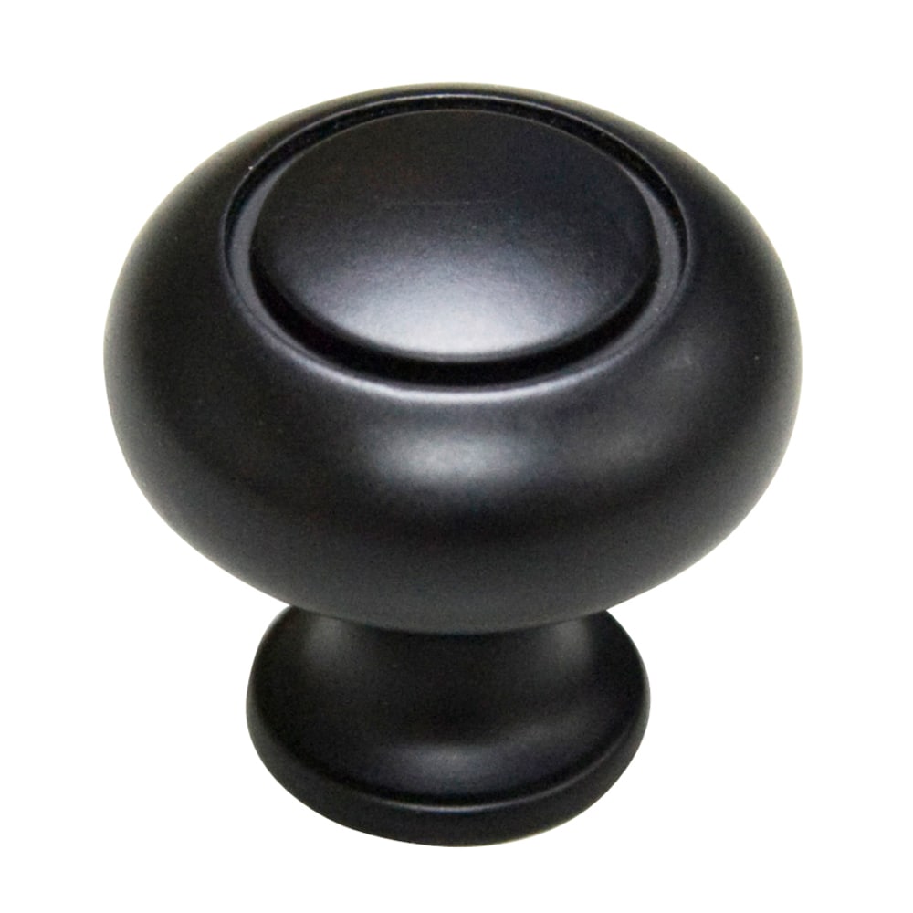 allen + roth 1-1/4-in Matte Black Round Contemporary Cabinet Knob in ...