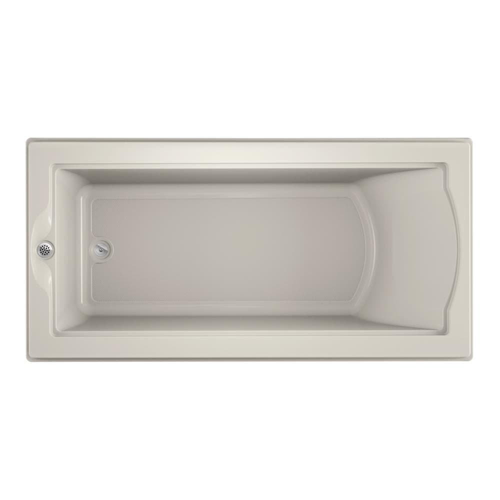 Jacuzzi KK00969 FUZION 35.4-in x 70.7-in Oyster Acrylic Rectangular Drop-in Soaking Bathtub with Drain ( Reversible Drain )