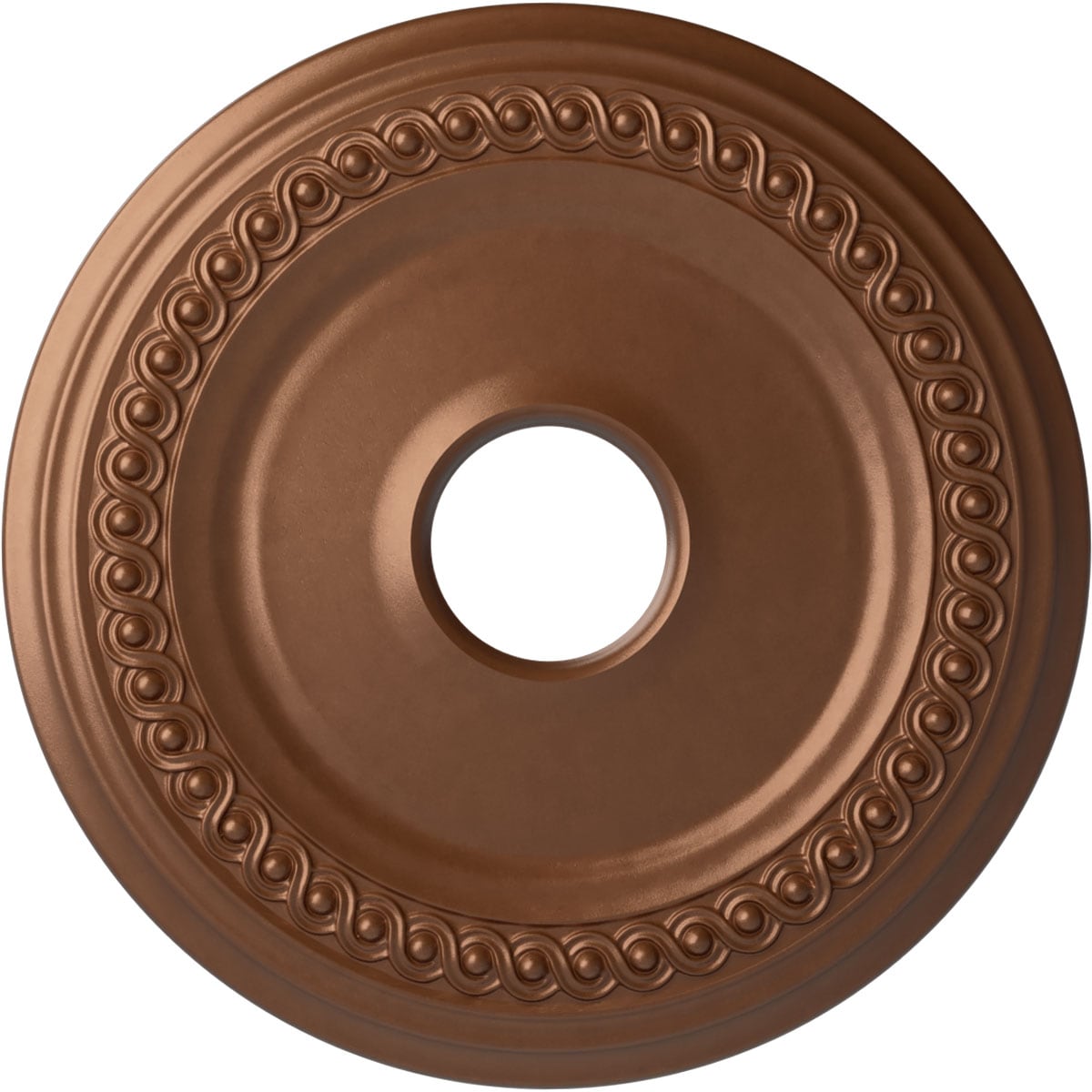 Ekena Millwork CM19CLPOS Classic 18.625-in W x 18.625-in L Painted Polished Copper Polyurethane Whole Ceiling Medallion