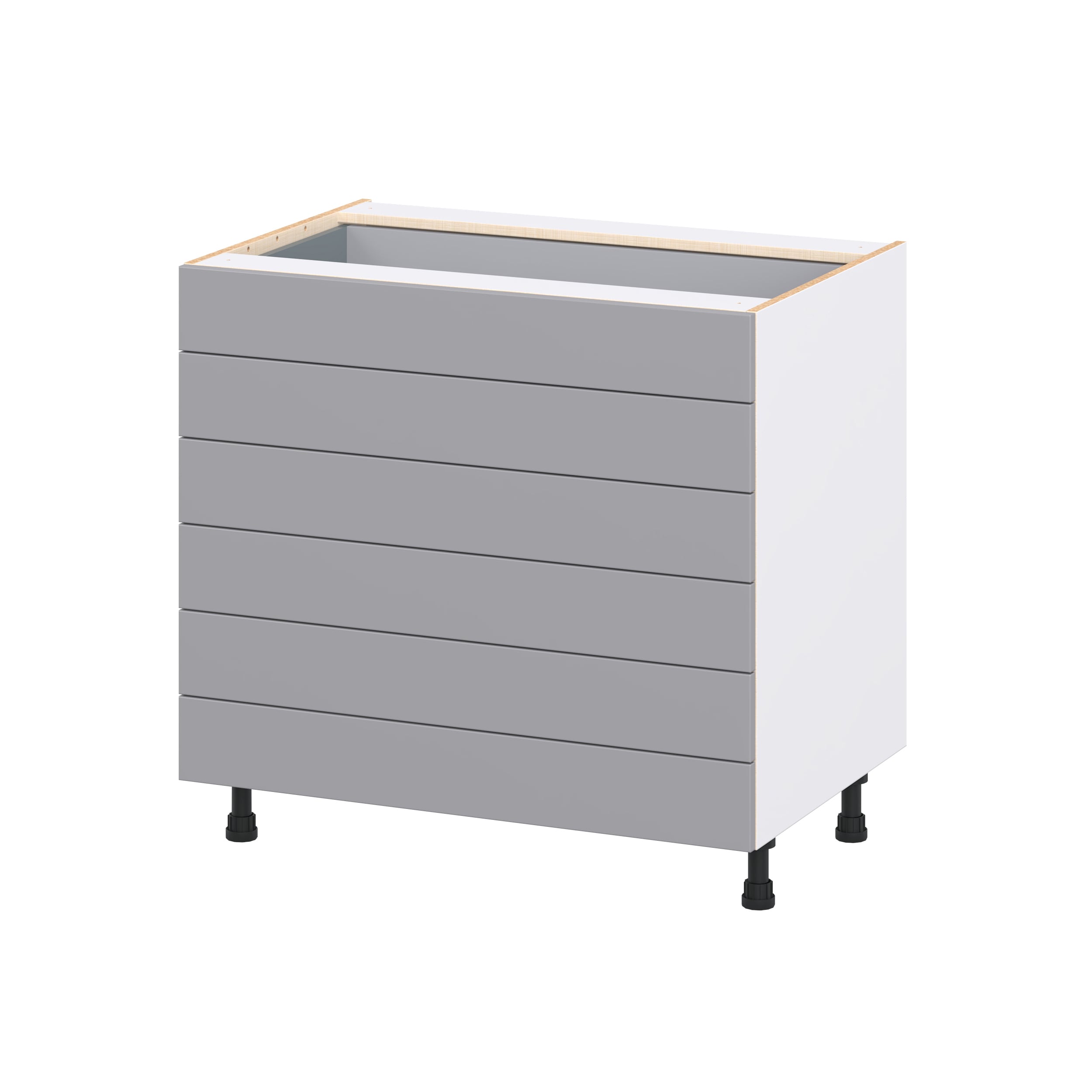 Hugo&Borg DSB6D36-BM Beaumont 36-in W x 34.5-in H x 24.5-in D Slate Gray 6 -Drawers Drawer Base Fully assembled Cabinet Slab