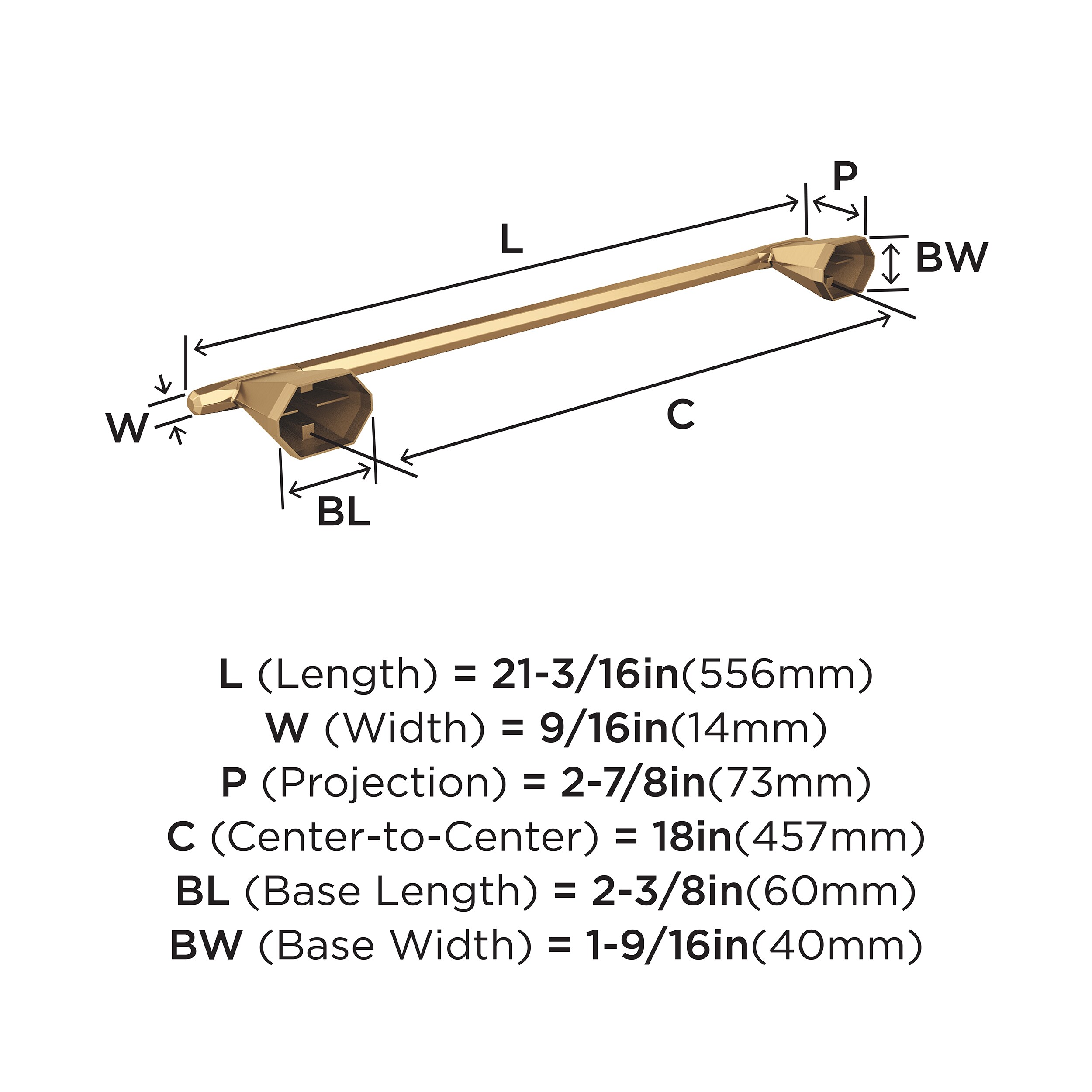 Champagne Bronze 18-Inch Wall Mounted Towel Bar