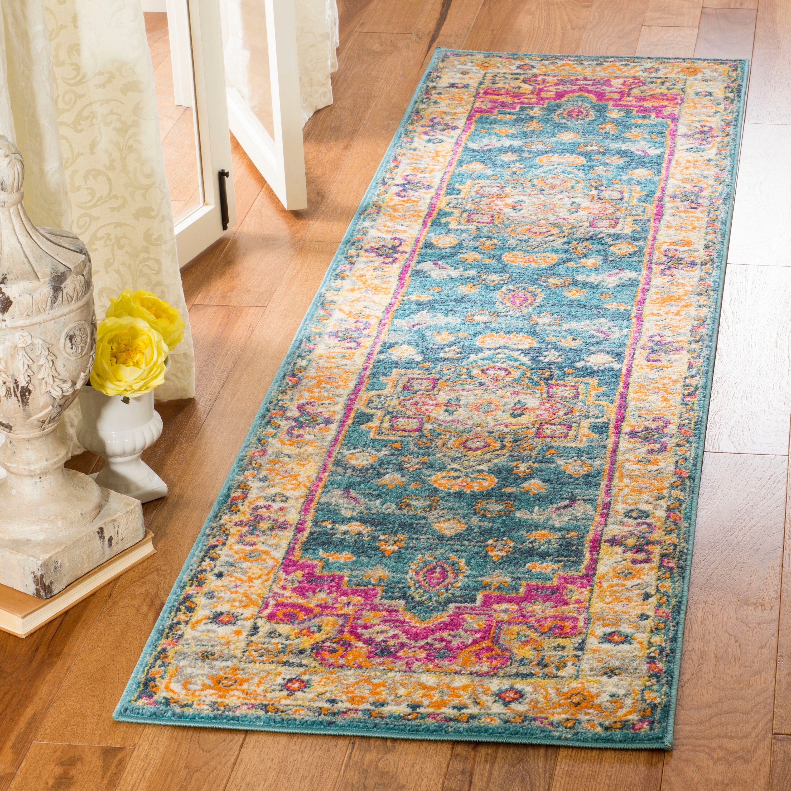 Safavieh Madison Pietra 5 x 8 Blue/Multi Indoor Floral/Botanical Oriental Area Rug