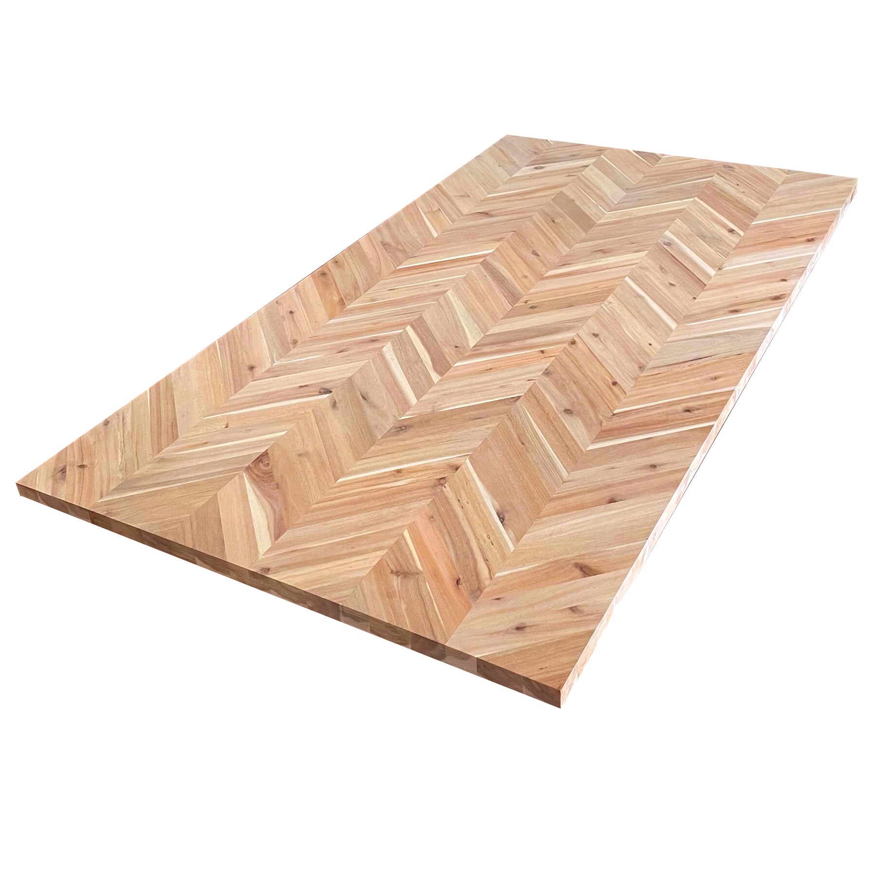 Allen Roth Chevron Acacia Countertops 72 In X 39 In X 15 In Natural Straight Butcher Block 