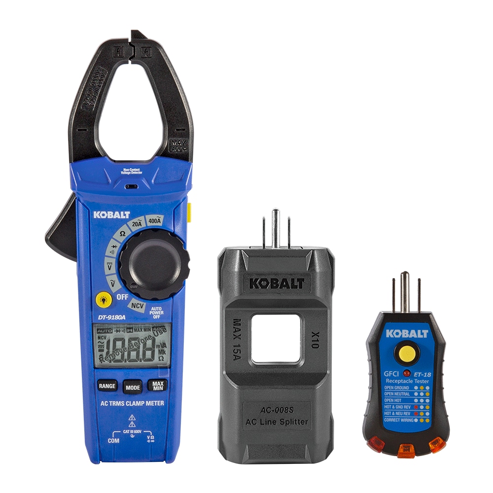 Kobalt Non-contact Digital Clamp Meter Multimeter 400 Amp 600V-Volt in the Multimeters  department at