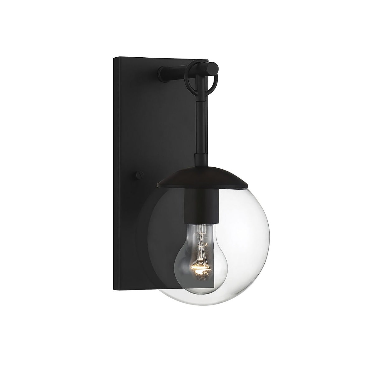 Matte Black Dimmable Lantern Outdoor Wall Sconce