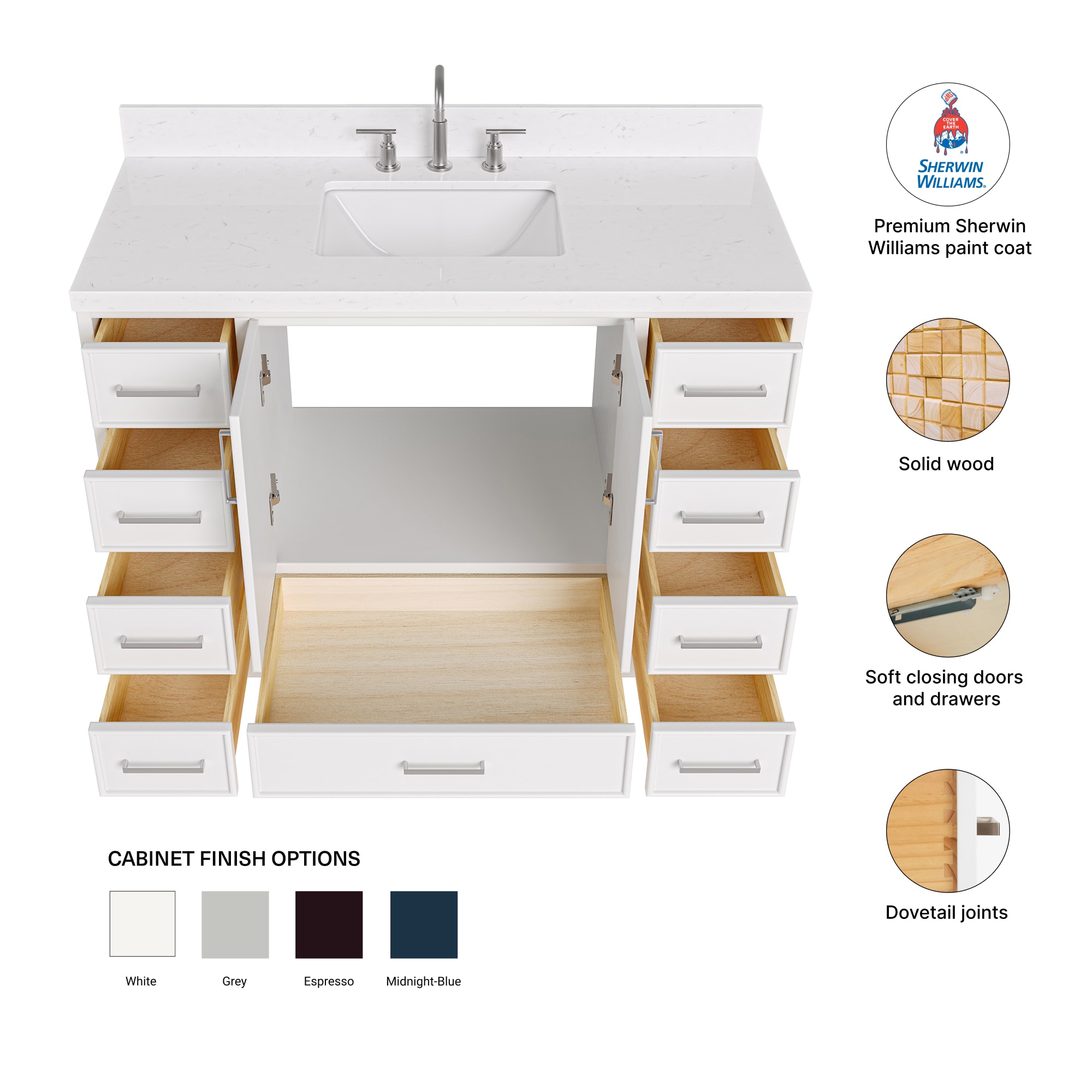 ARIEL M048SCQRVOWHT Bath-Vanity-Combo - View #4