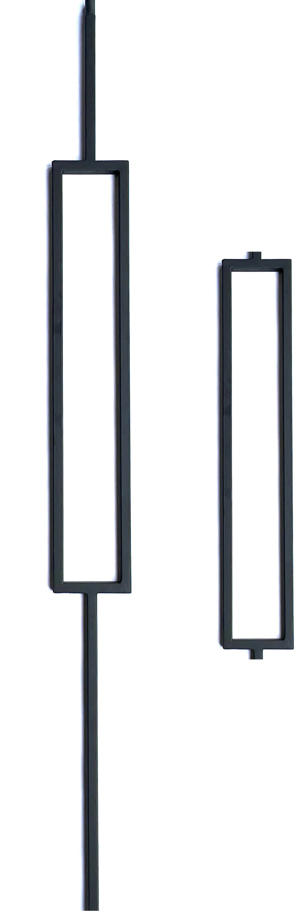 Atlas Stair Parts BA121214SB 44-in x 4-in Decorative Satin Black Wrought Iron Rectangle Stair Baluster