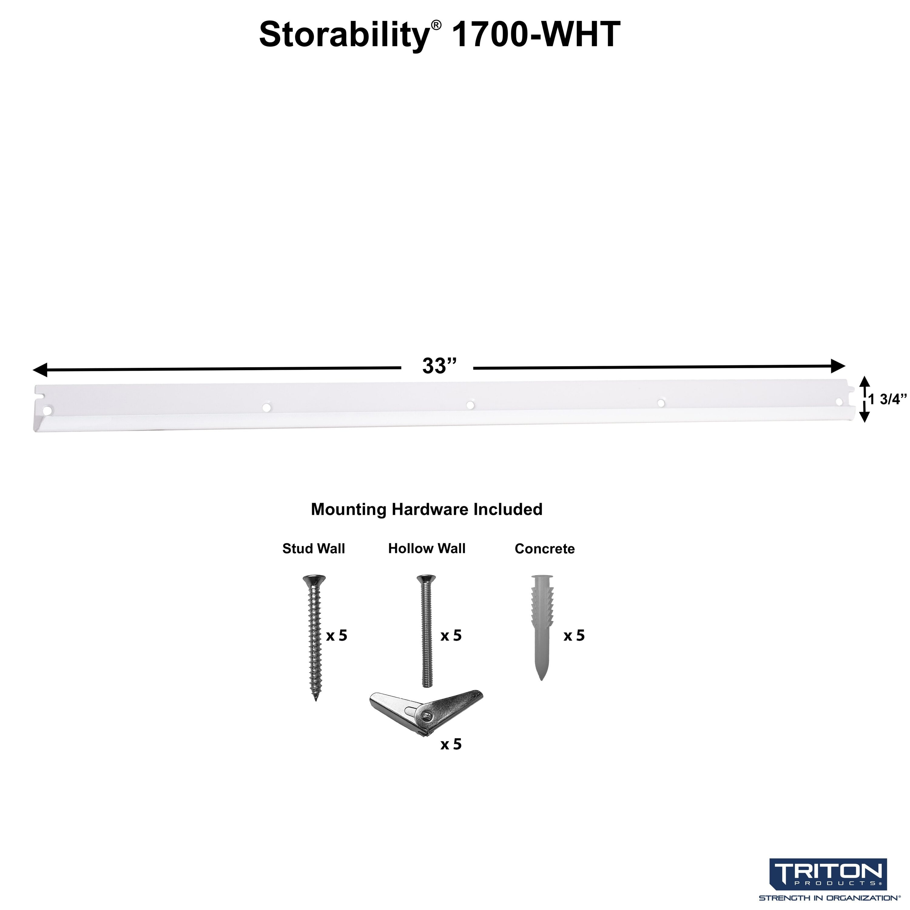 Triton Products 1700-WHT Wire-Closet-Hardware - View #2