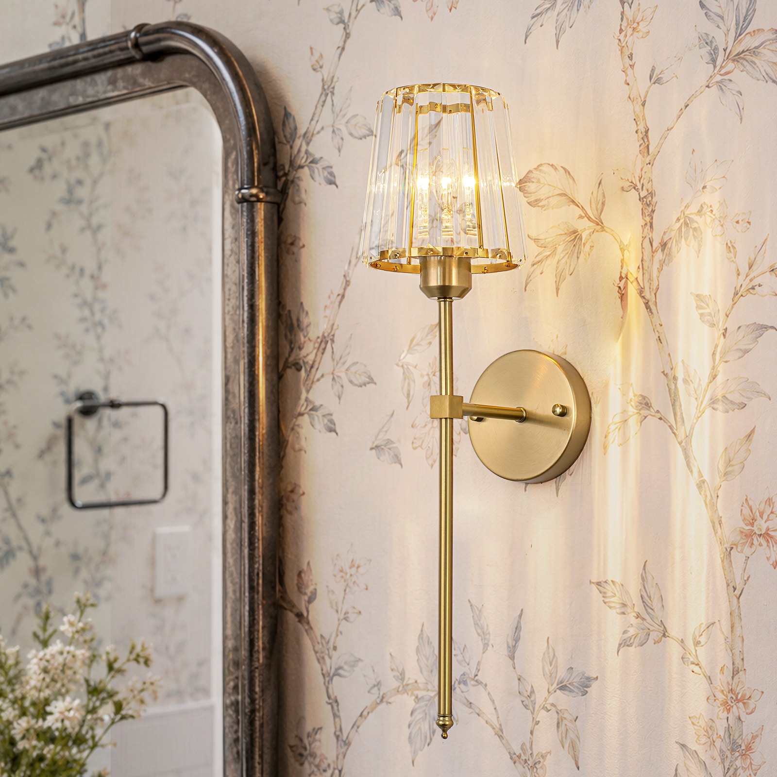 EDISLIVE 5.9-in W 1 -Light Gold Hardwired Dry Wall Sconce