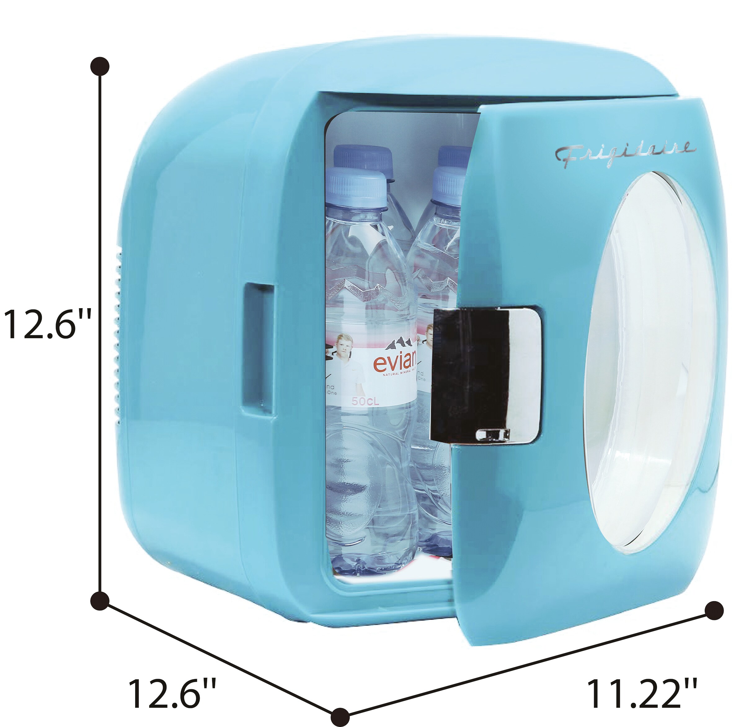 Baby Blue Retro Portable 12-Can Mini Fridge Cooler