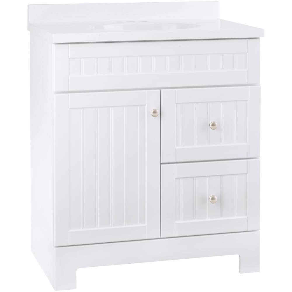 Style Selections Ellenbee 30-in White Single Sink Bathroom Vanity with ...