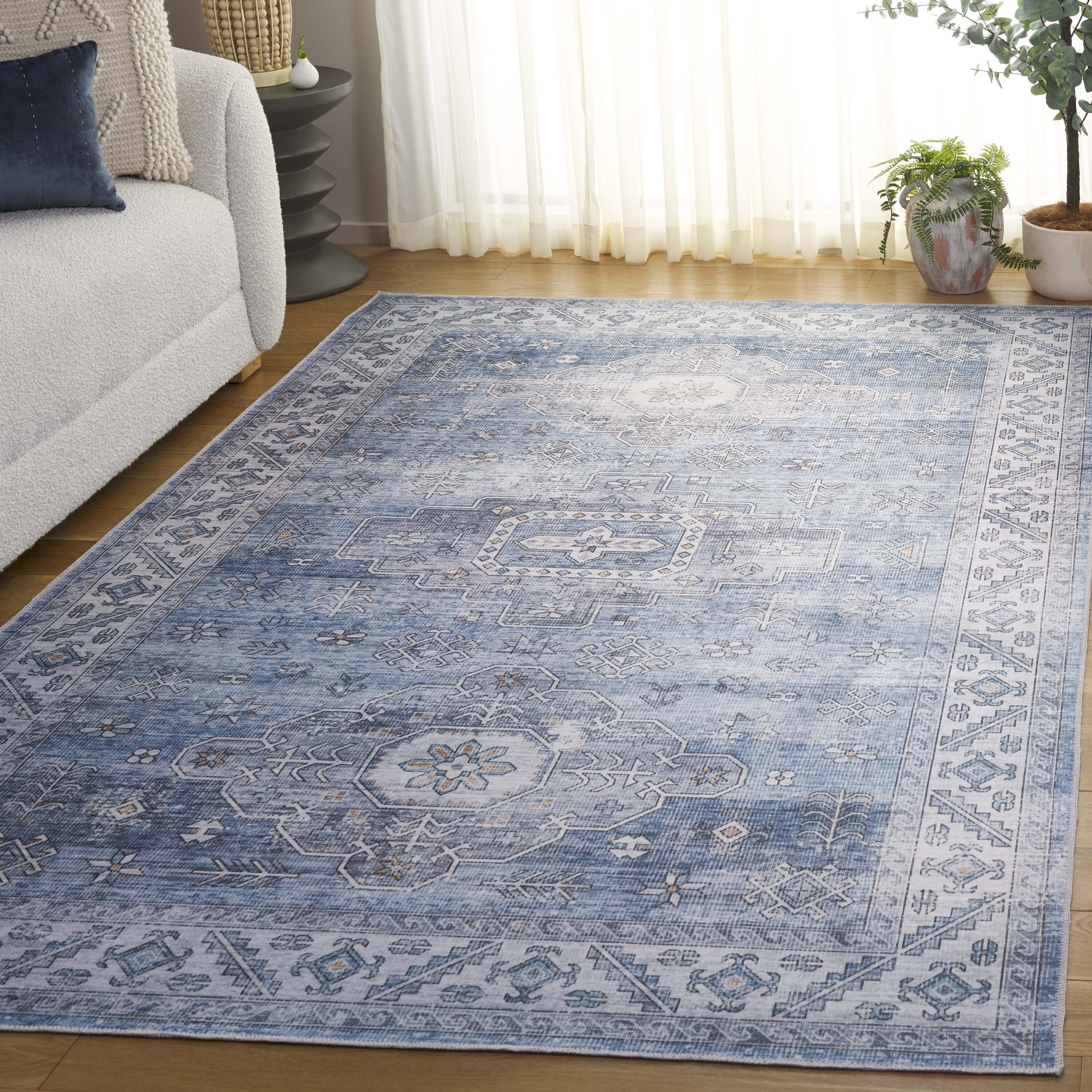Arizona 242M Blue Light Blue 5ft x 8ft Traditional Rug