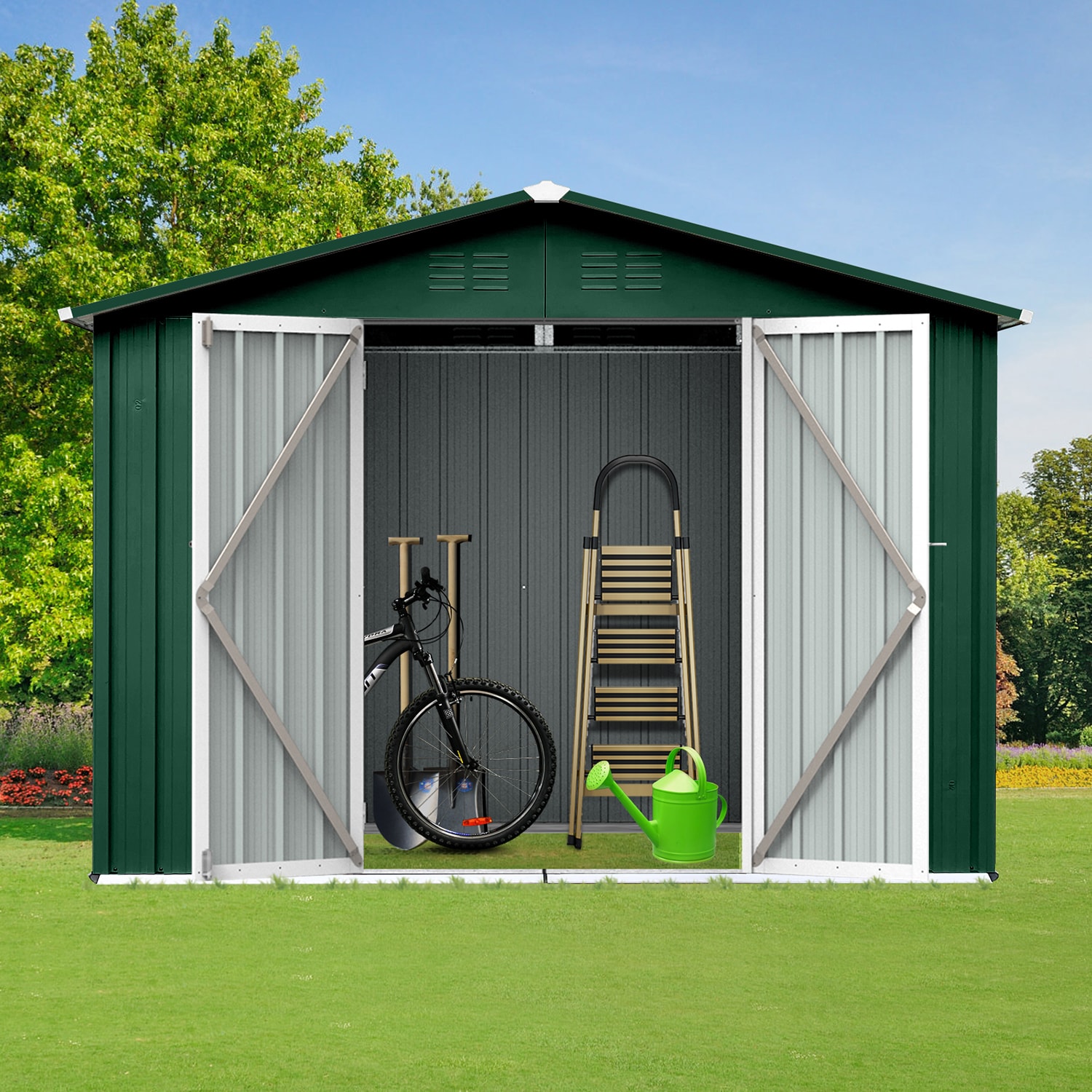 GZMR GZ-ST00062 8-ft x 6-ft Aluminum Storage Shed
